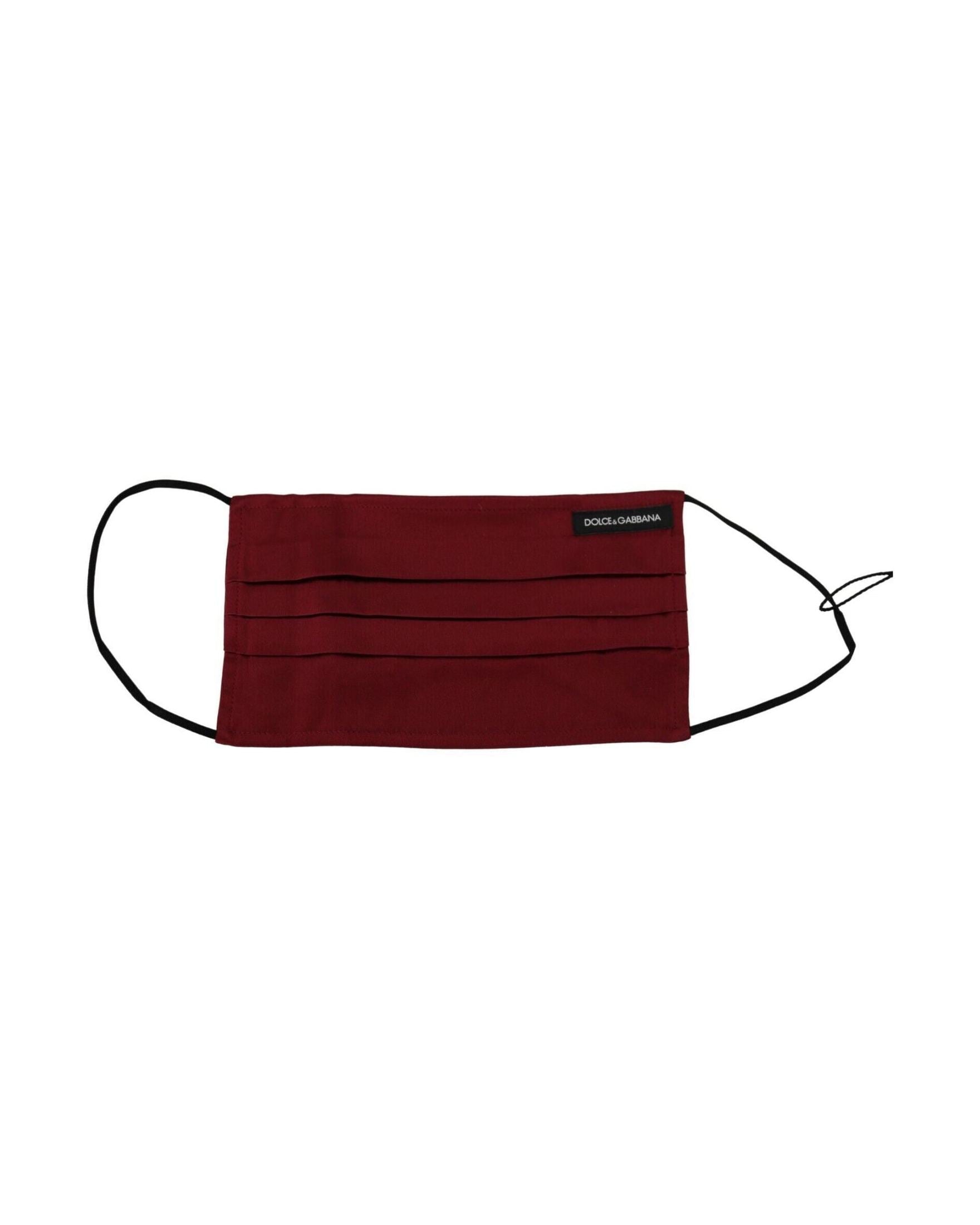 Dolce & Gabbana Elegant Silk Pleated Face Maroon Mask Glam Steals