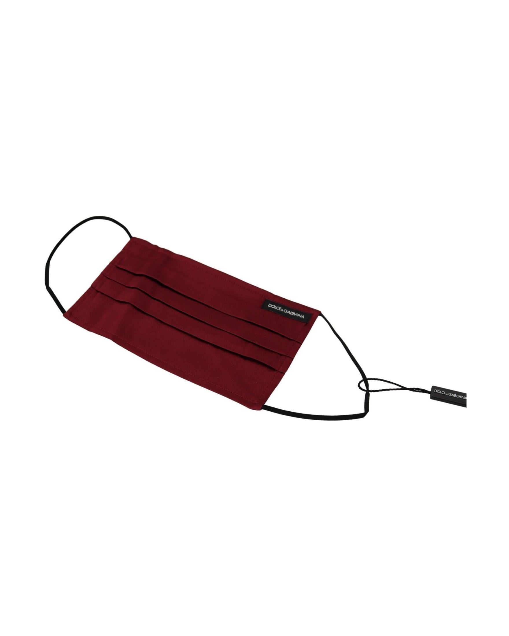 Dolce & Gabbana Elegant Silk Pleated Face Maroon Mask Glam Steals