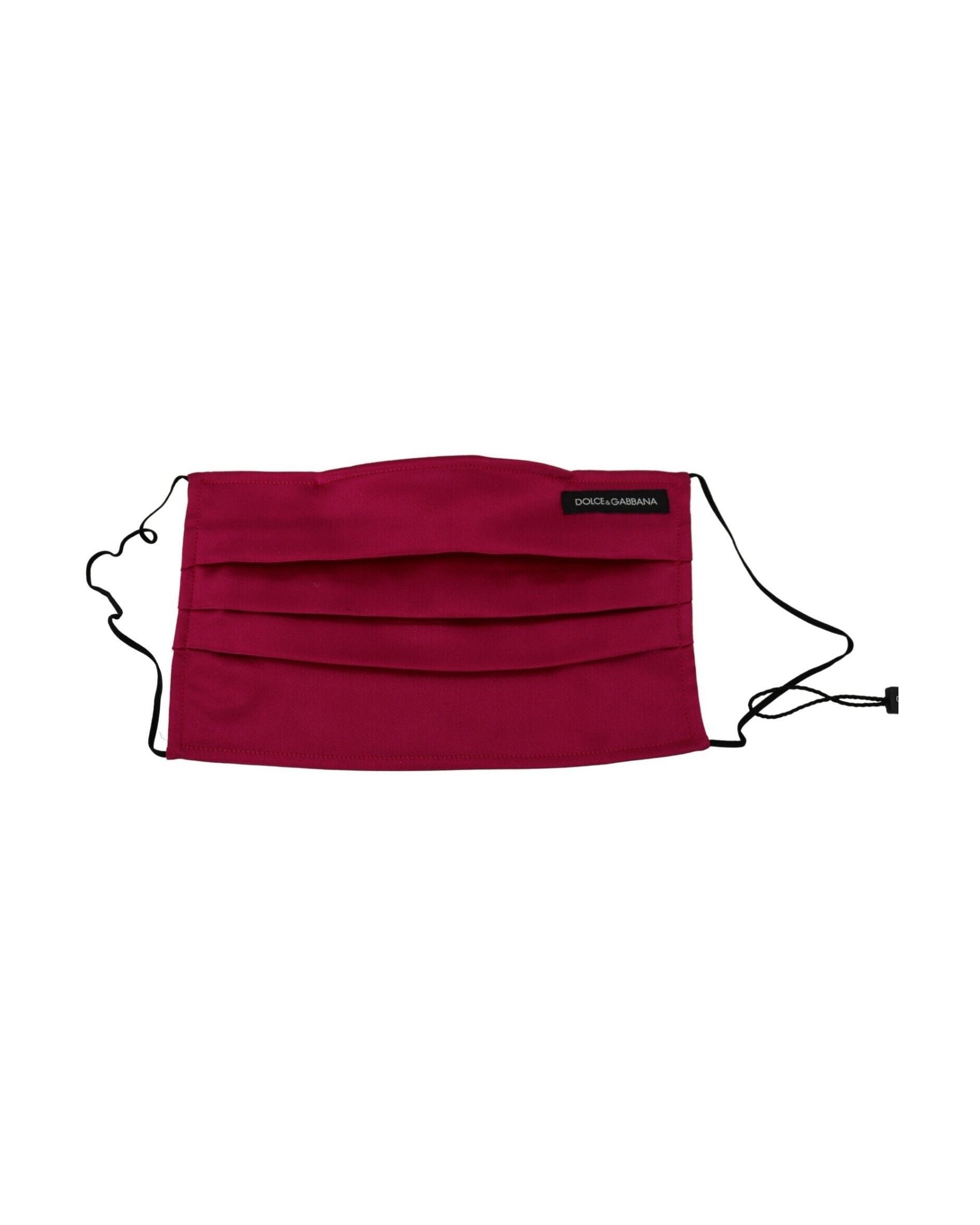 Dolce & Gabbana Elegant Silk Pleated Face Maroon Mask Glam Steals