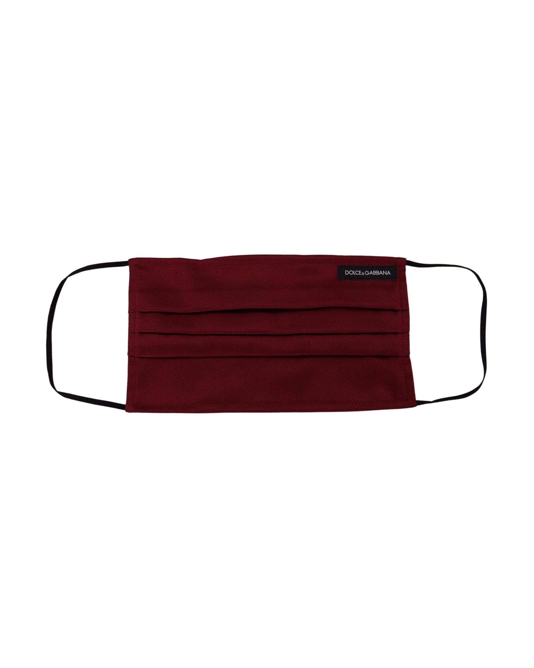 Dolce & Gabbana Elegant Silk Pleated Face Maroon Mask Glam Steals