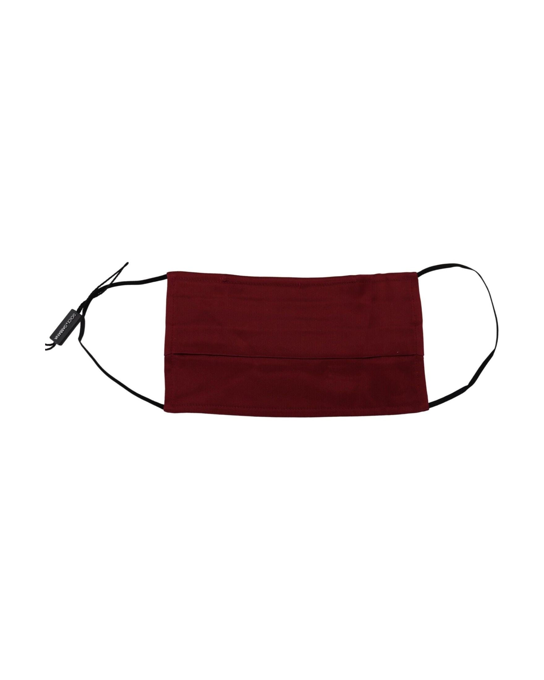 Dolce & Gabbana Elegant Silk Pleated Face Maroon Mask Glam Steals