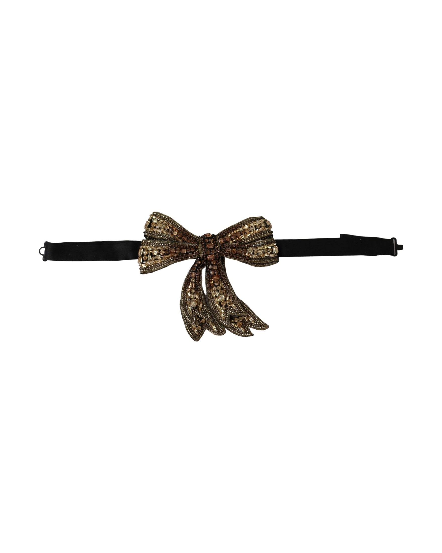 Dolce & Gabbana Elegant Silk Rhinestone Bow Tie Glam Steals
