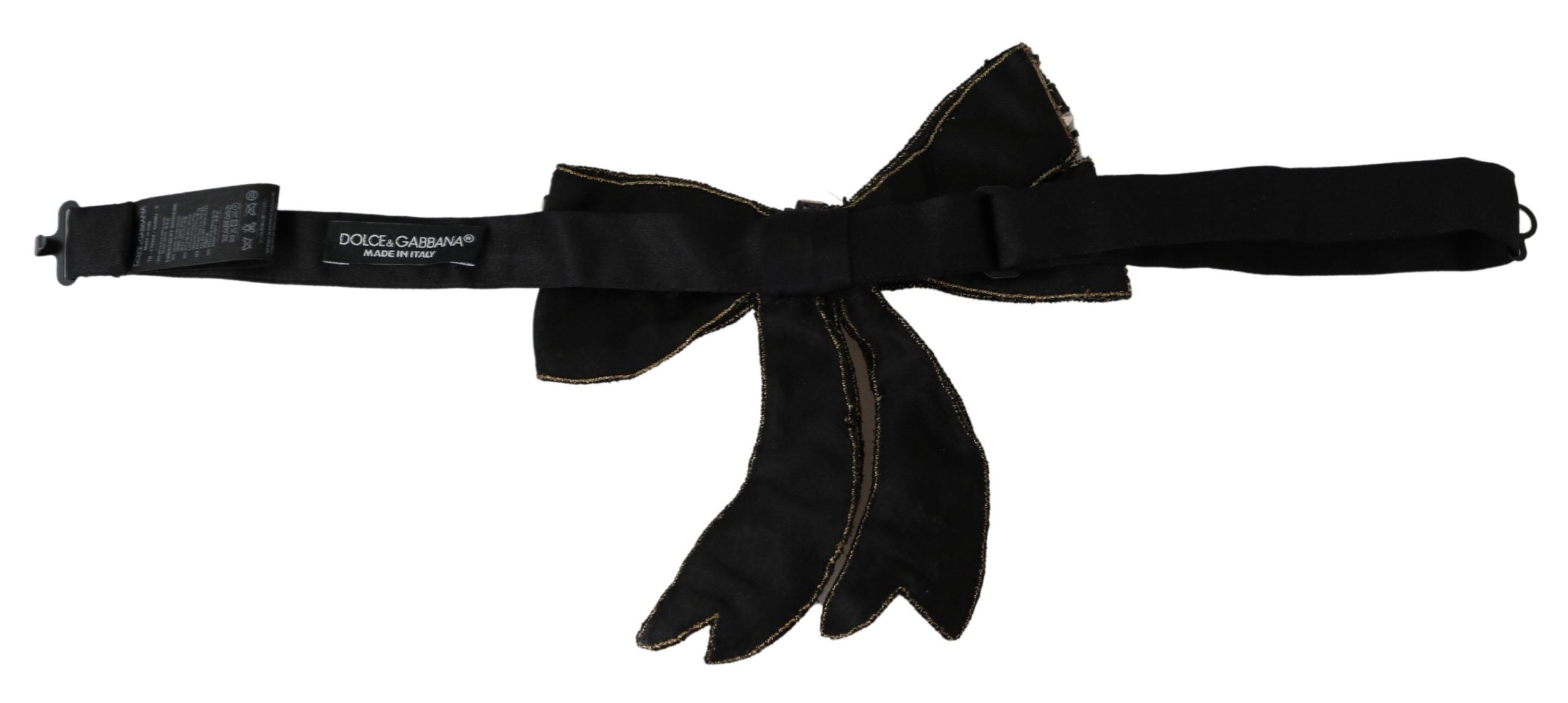 Dolce & Gabbana Elegant Silk Rhinestone Bow Tie Glam Steals