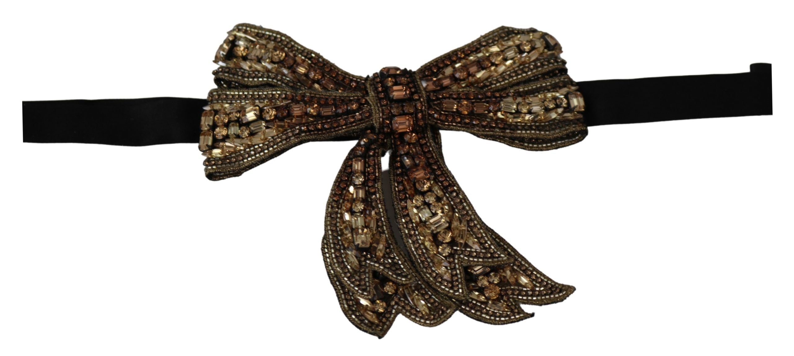 Dolce & Gabbana Elegant Silk Rhinestone Bow Tie Glam Steals