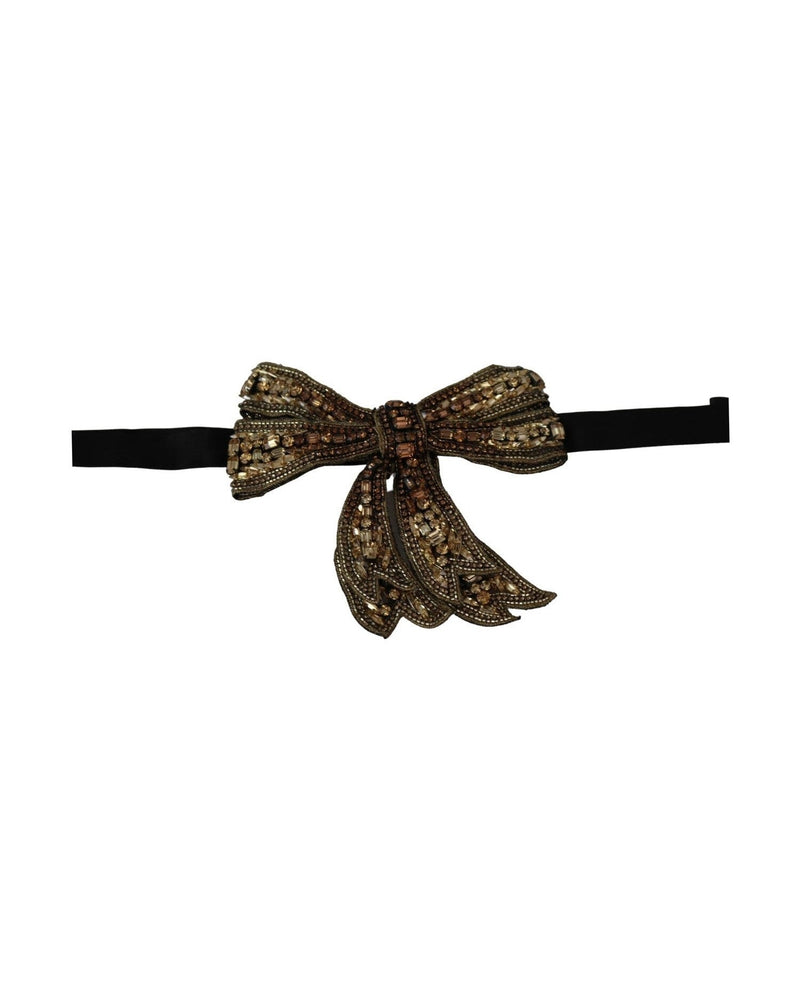 Dolce & Gabbana Elegant Silk Rhinestone Bow Tie Glam Steals