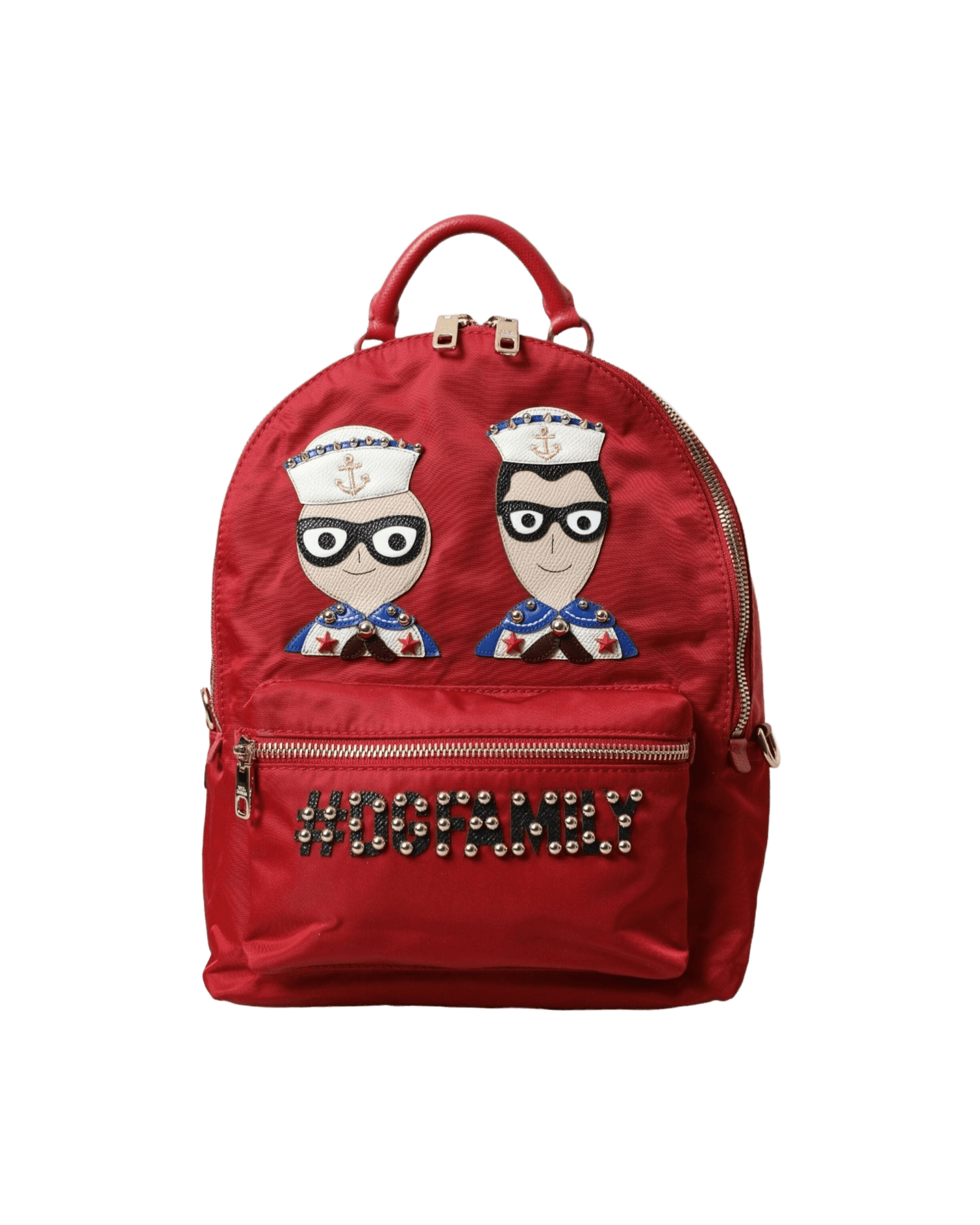 Dolce & Gabbana Embellished Backpack With Red Gold Detailing