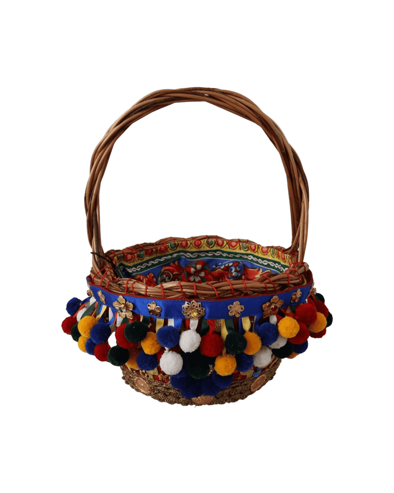 Dolce & Multicolor Gabbana Embellished Wicker Tote Glam Steals