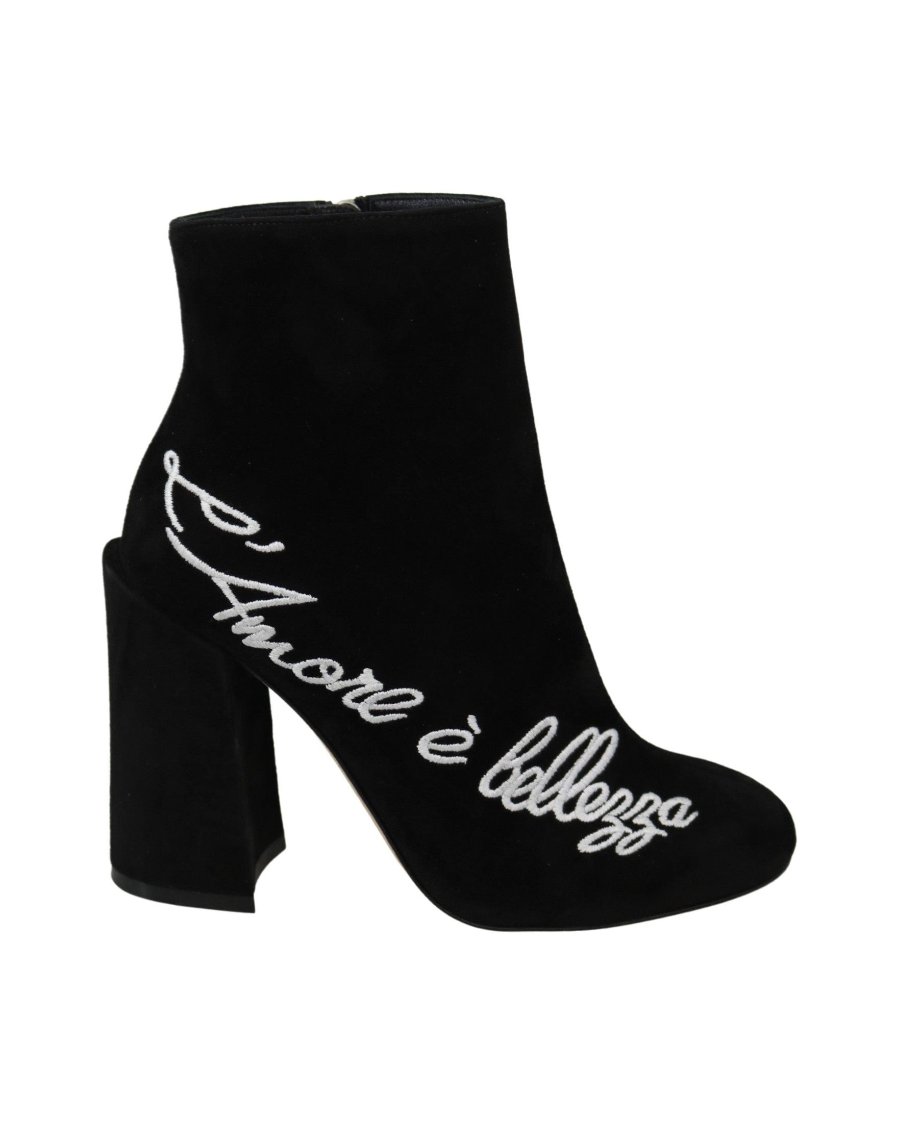 Dolce & Gabbana Embroidered Ankle Boots In Lambskin Suede Glam Steals