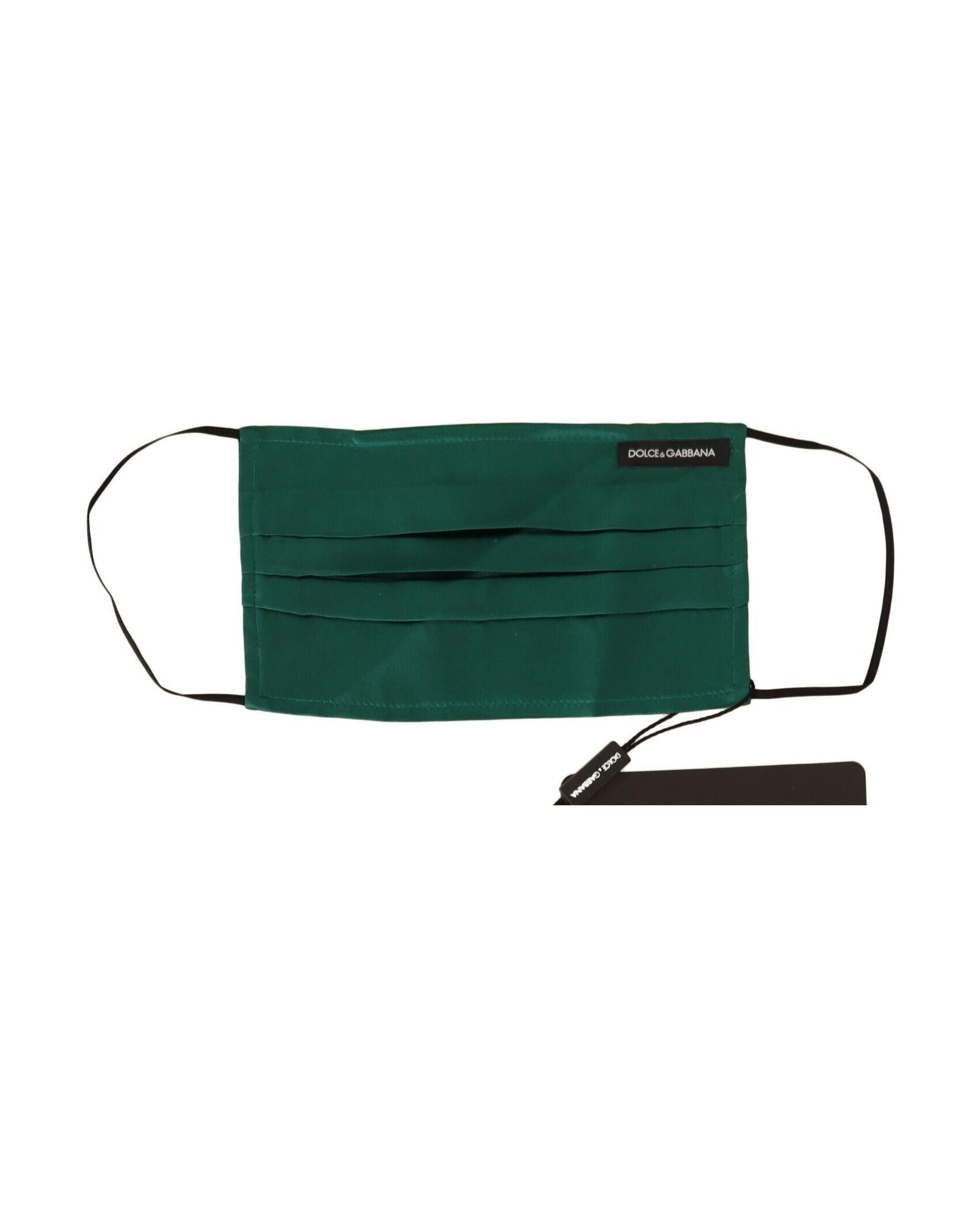 Dolce & Gabbana Emerald Silk Pleated Face Mask Glam Steals