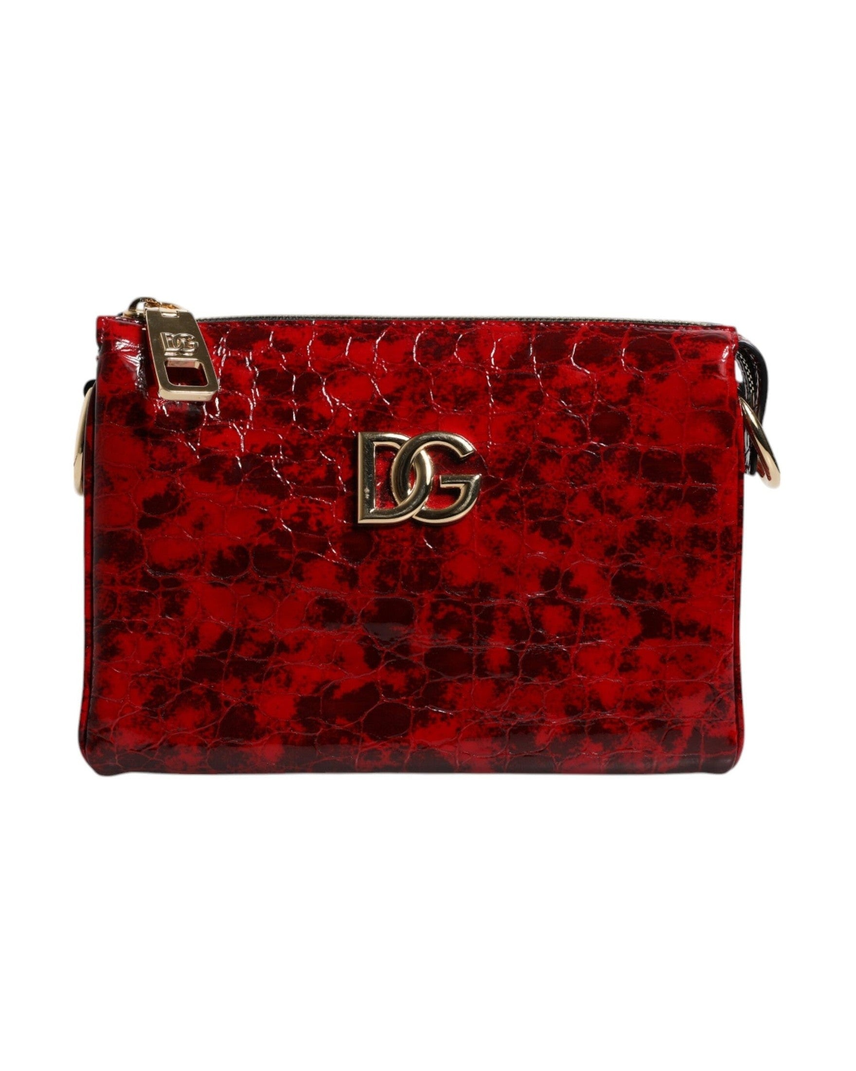 Dolce & Gabbana Exotic Leather Dg Logo Women Crossbody Red Bag Glam Steals
