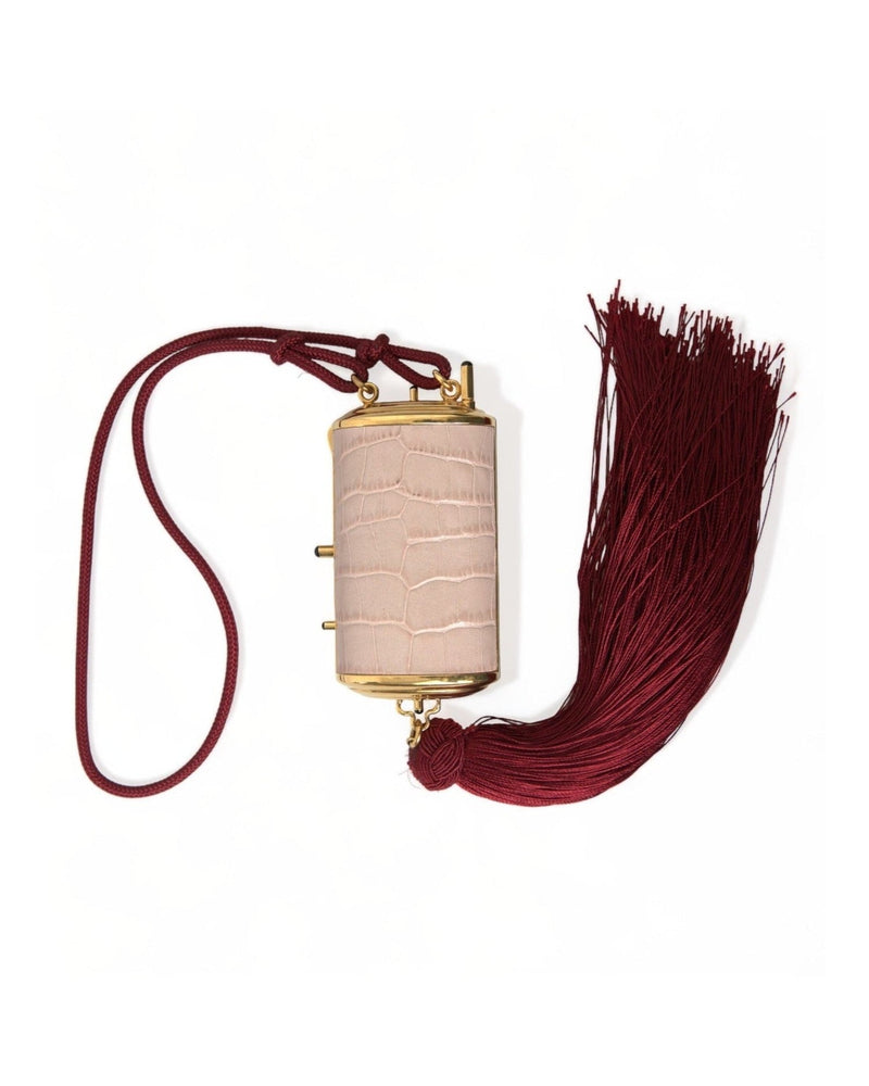 Dolce & Gabbana Exotic Leather Mini Mirror Bag With Pink Tassel Glam Steals