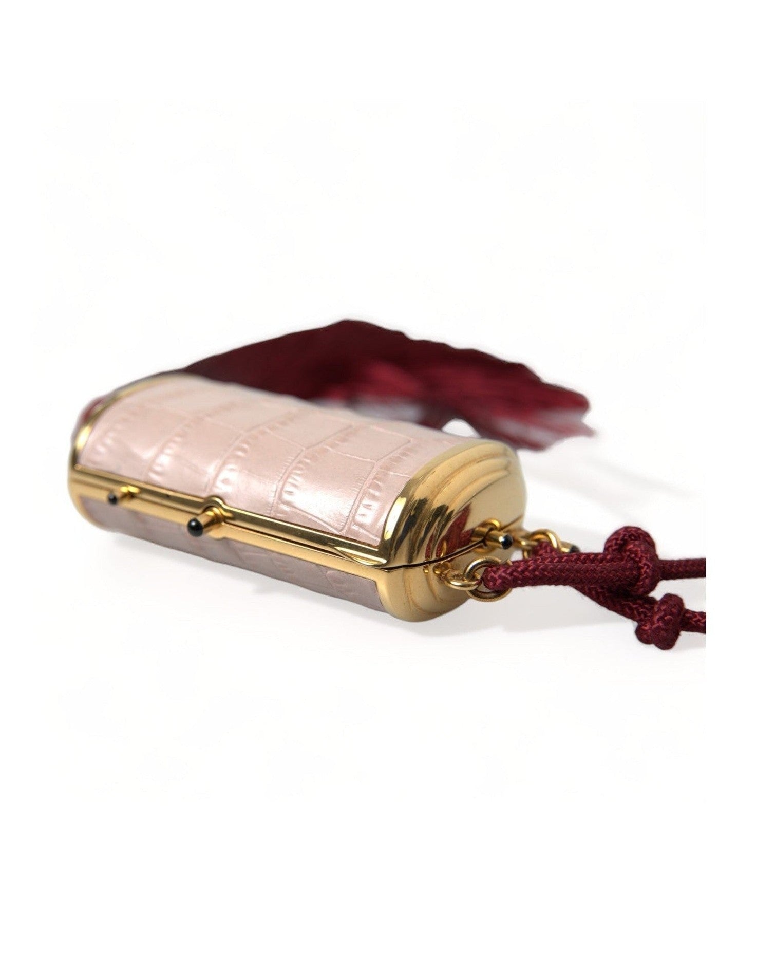 Dolce & Gabbana Exotic Leather Mini Mirror Bag With Pink Tassel Glam Steals