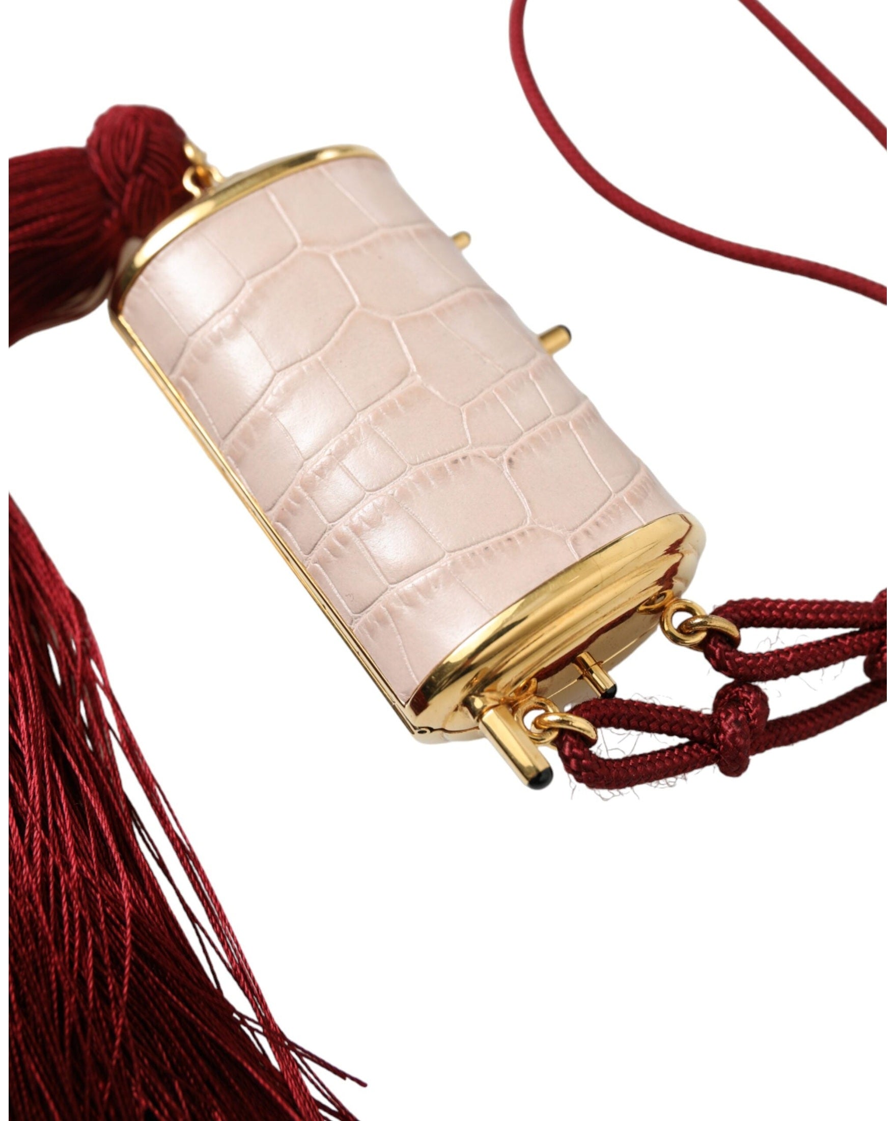 Dolce & Gabbana Exotic Leather Mini Mirror Bag With Pink Tassel Glam Steals