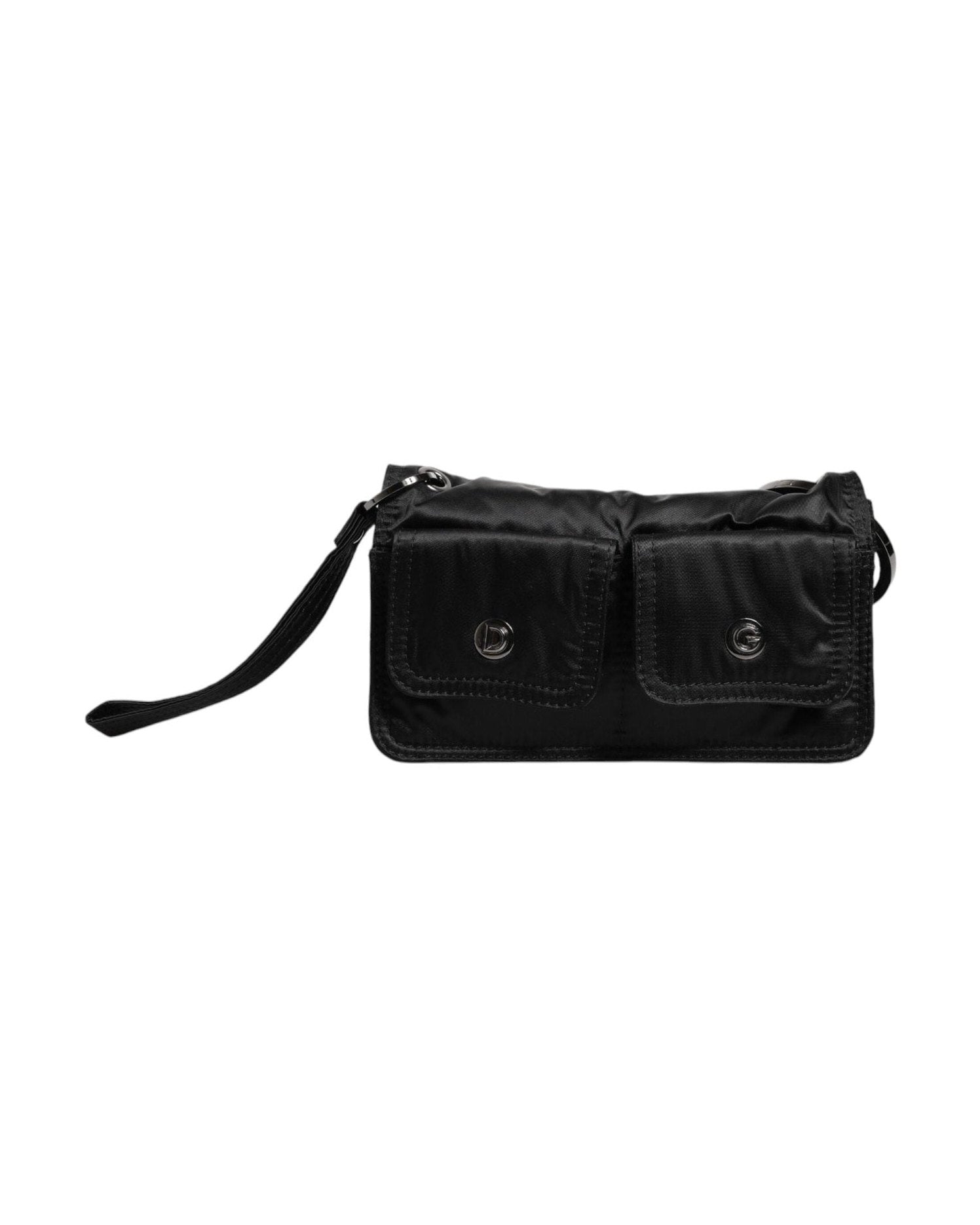 Dolce & Gabbana Fabric Logo Two Way Clutch Crossbody Black Bag Glam Steals