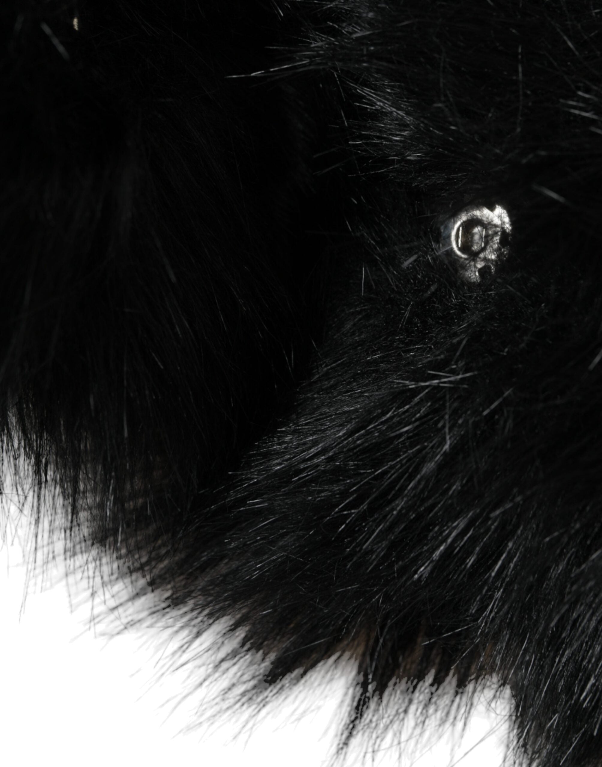 Dolce & Gabbana Faux Fur Whole Head Wrap Black Hat Glam Steals