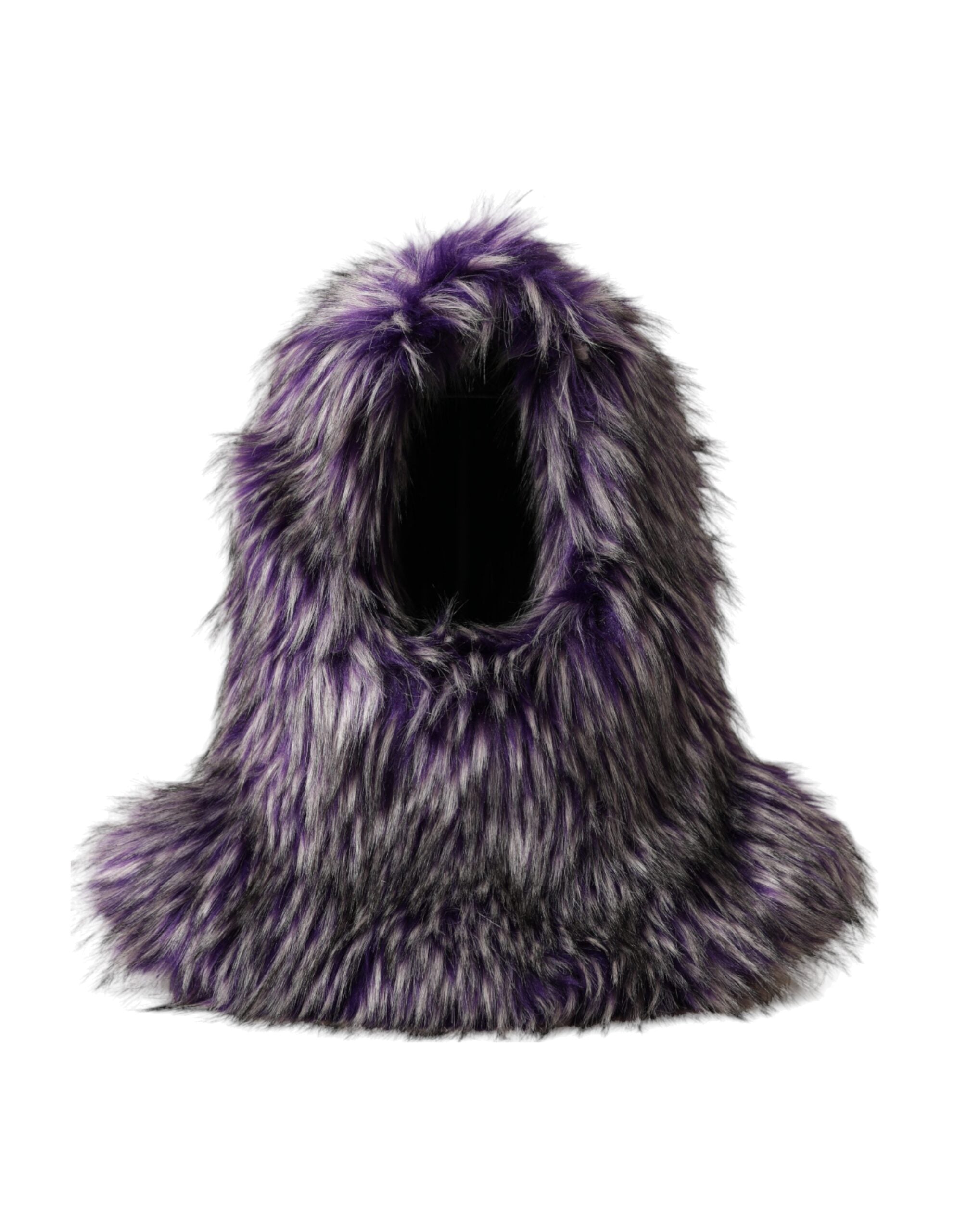 Dolce & Gabbana Faux Fur Whole Head Wrap Purple Hat Glam Steals