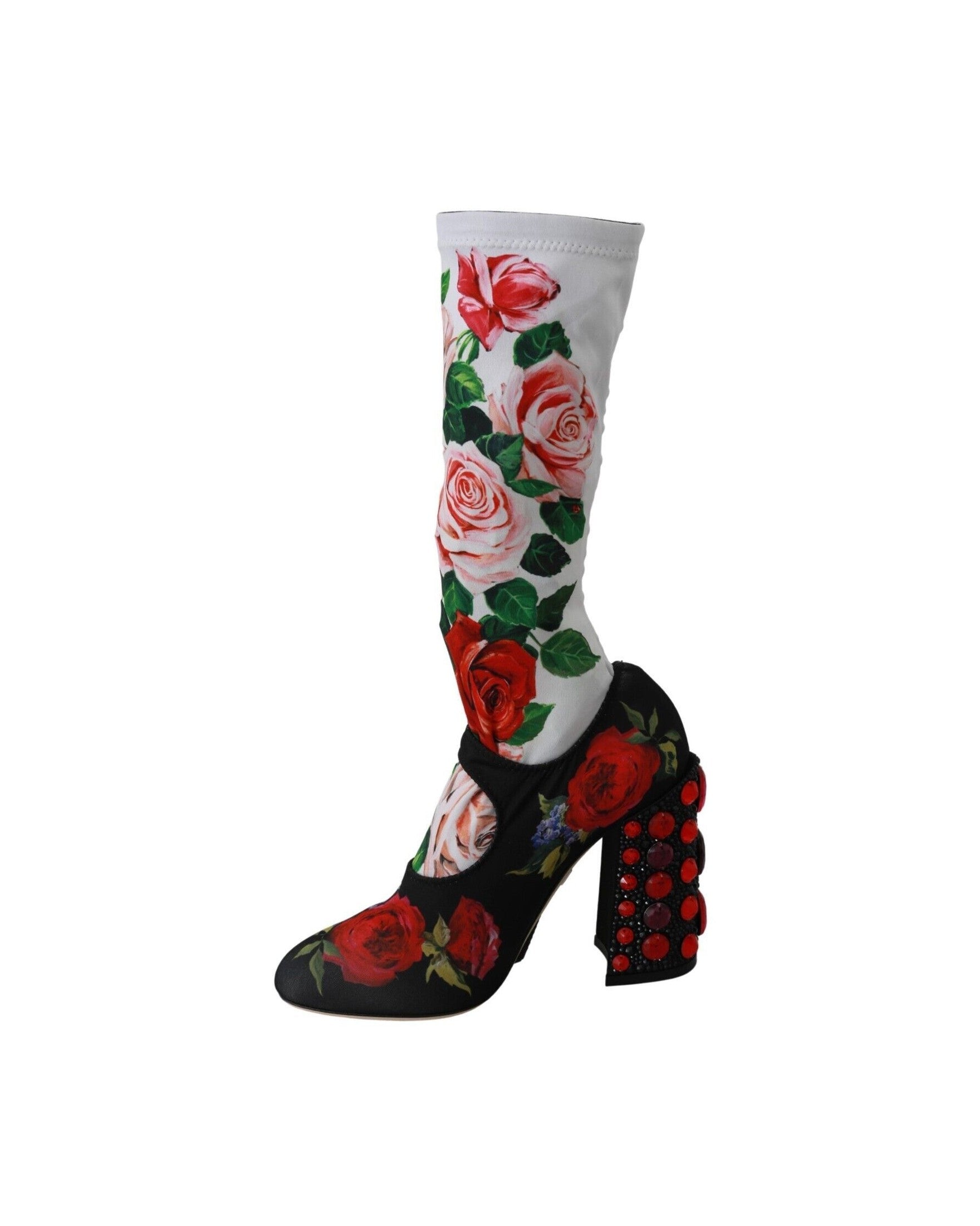 Dolce & Gabbana Floral Embellished Socks Boots Glam Steals