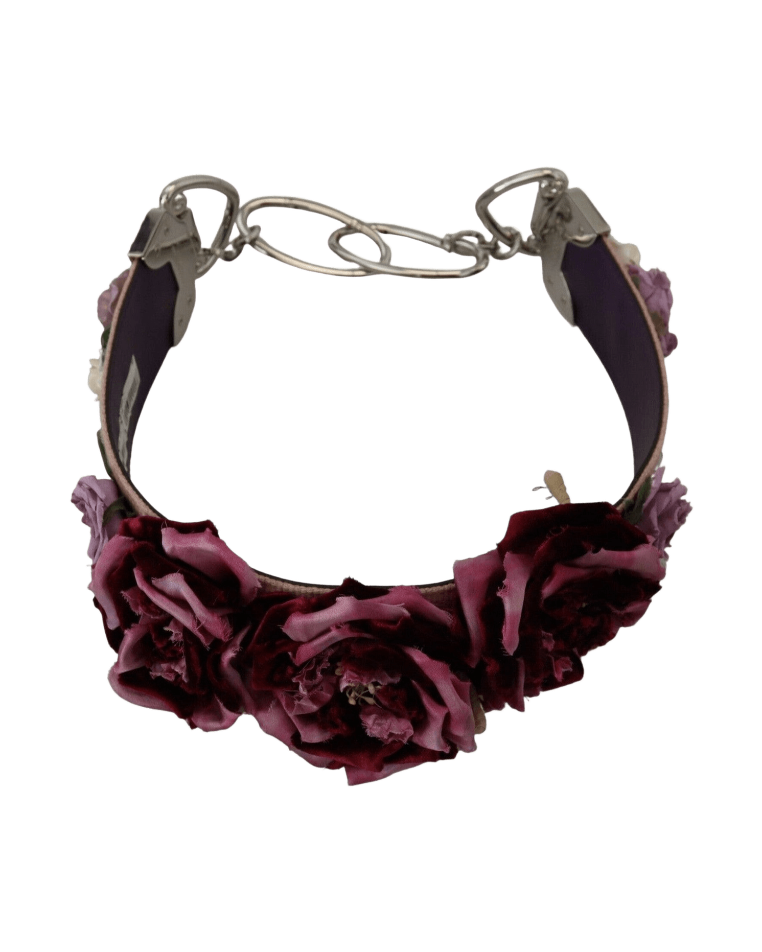 Dolce & Gabbana Floral Leather Shoulder Strap Beige Accessory Glam Steals