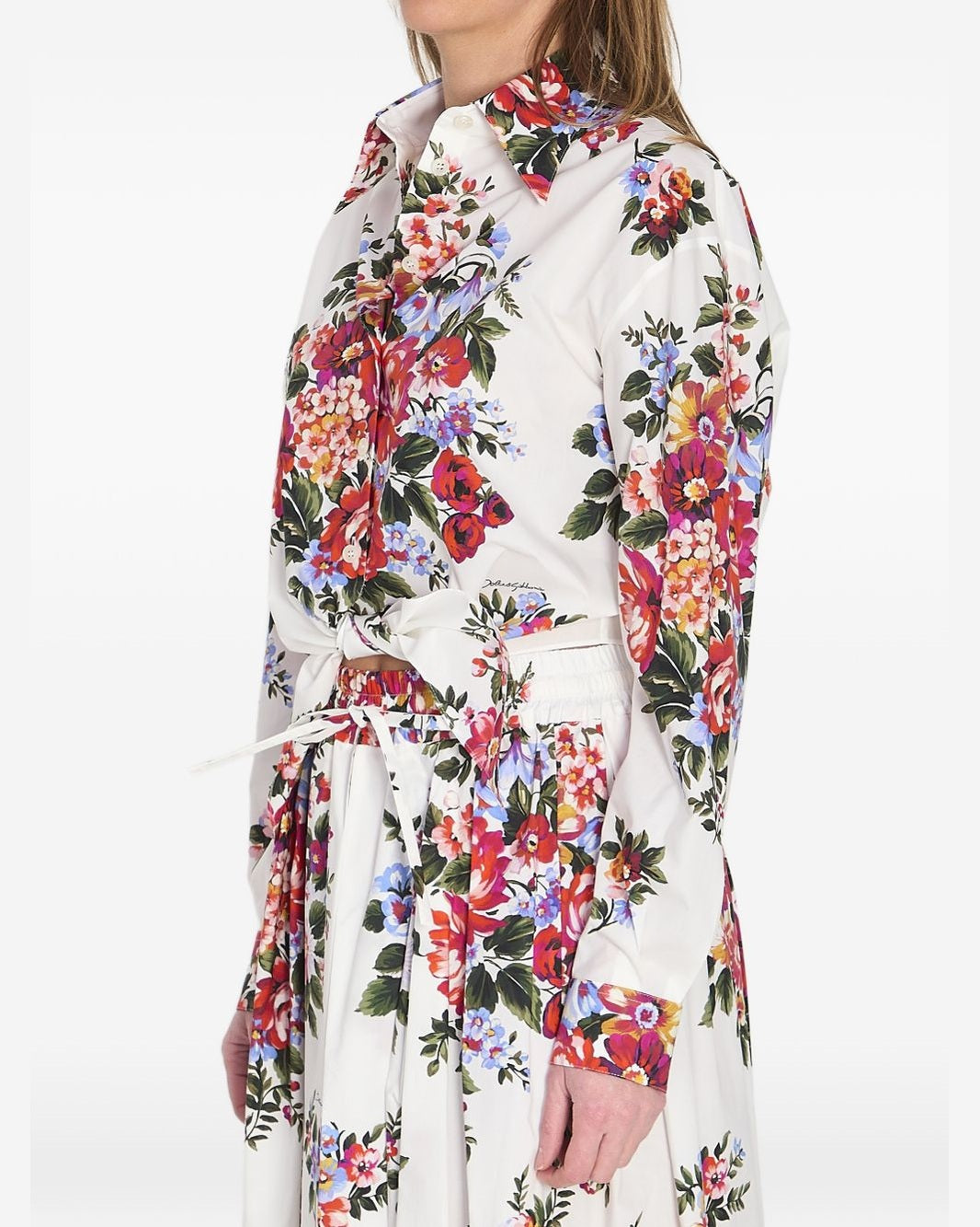 Dolce & Gabbana Floral Print Knotted Shirt Glam Steals
