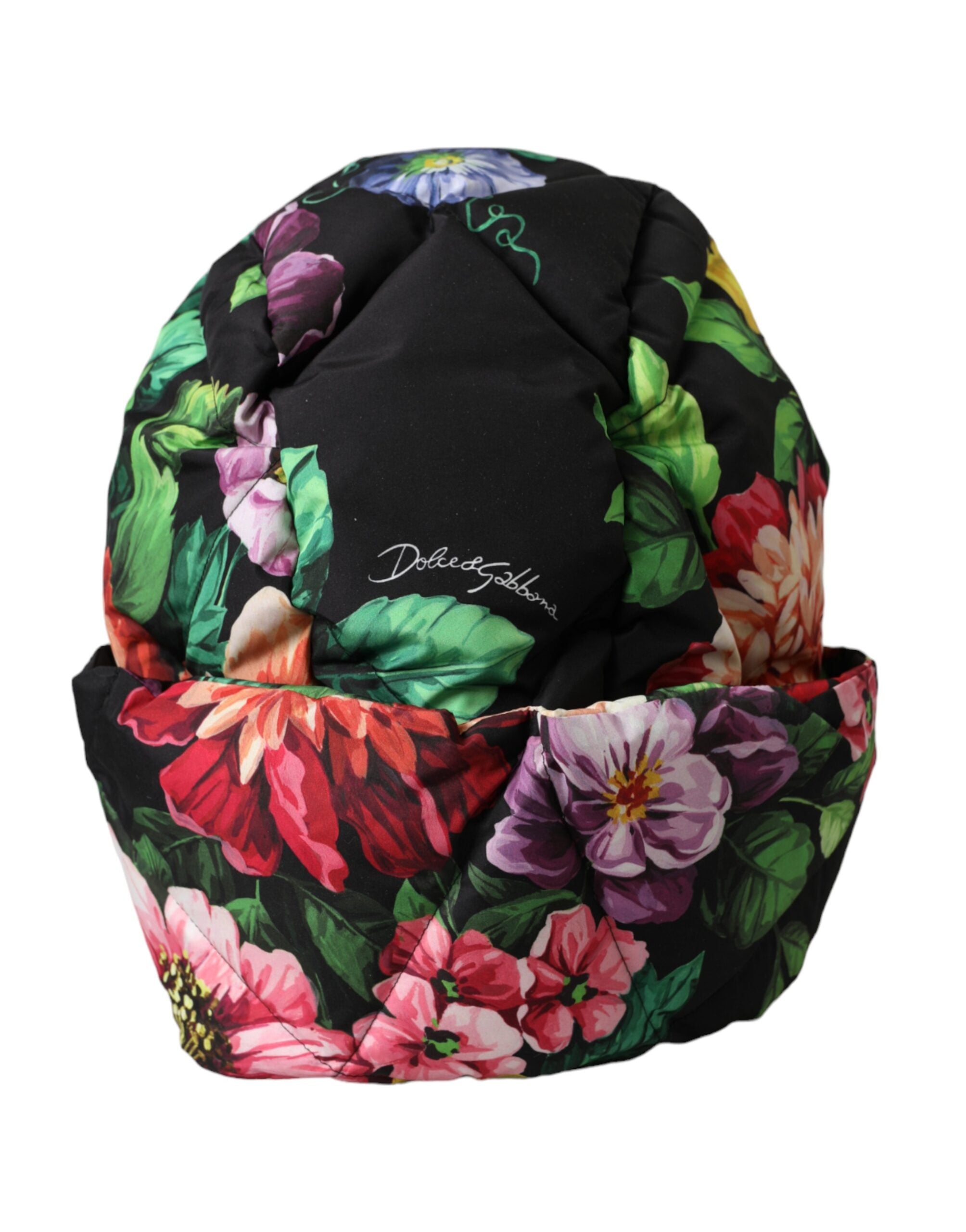 Dolce & Gabbana Floral Print Whole Head Wrap Black Hat Glam Steals