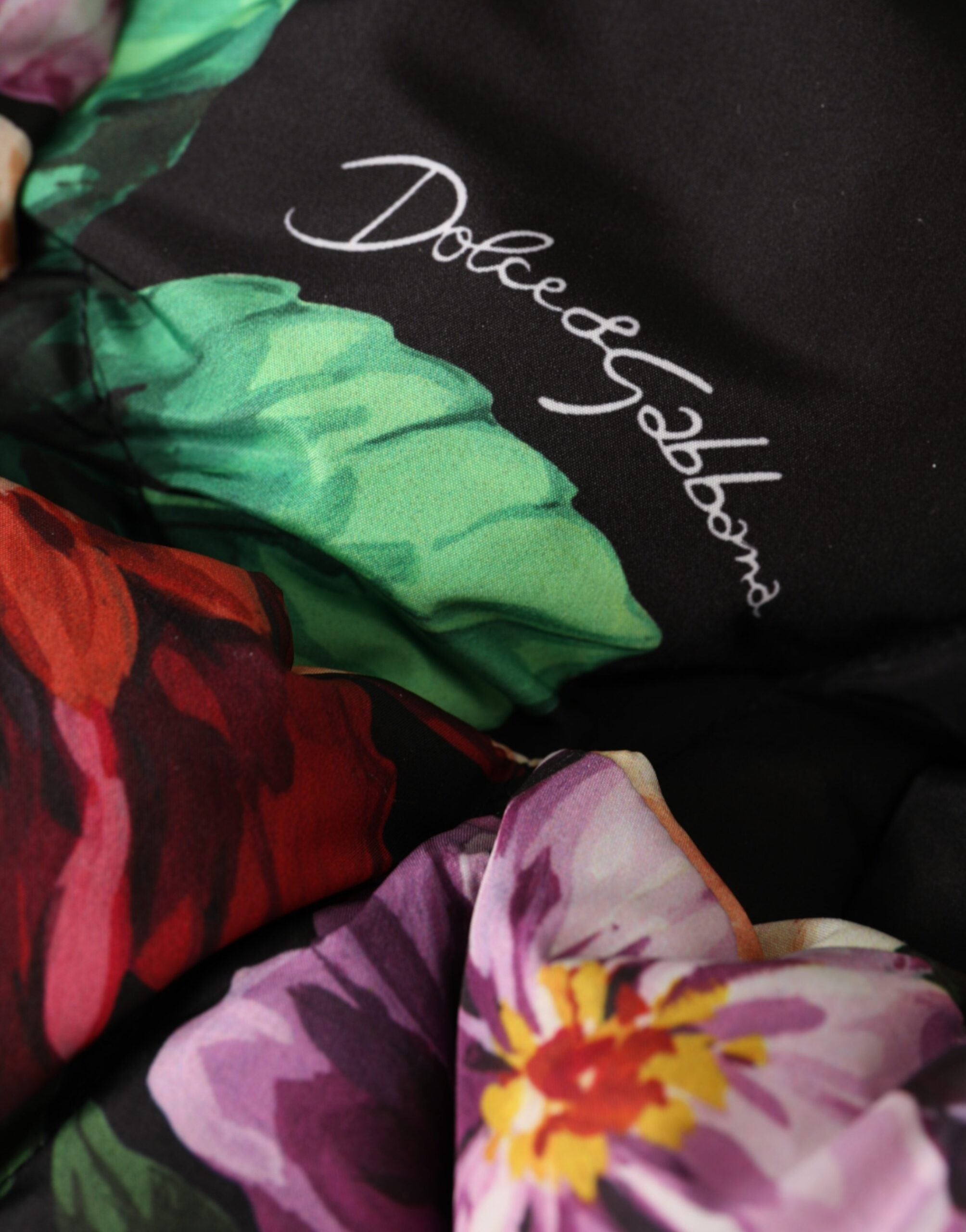 Dolce & Gabbana Floral Print Whole Head Wrap Black Hat Glam Steals