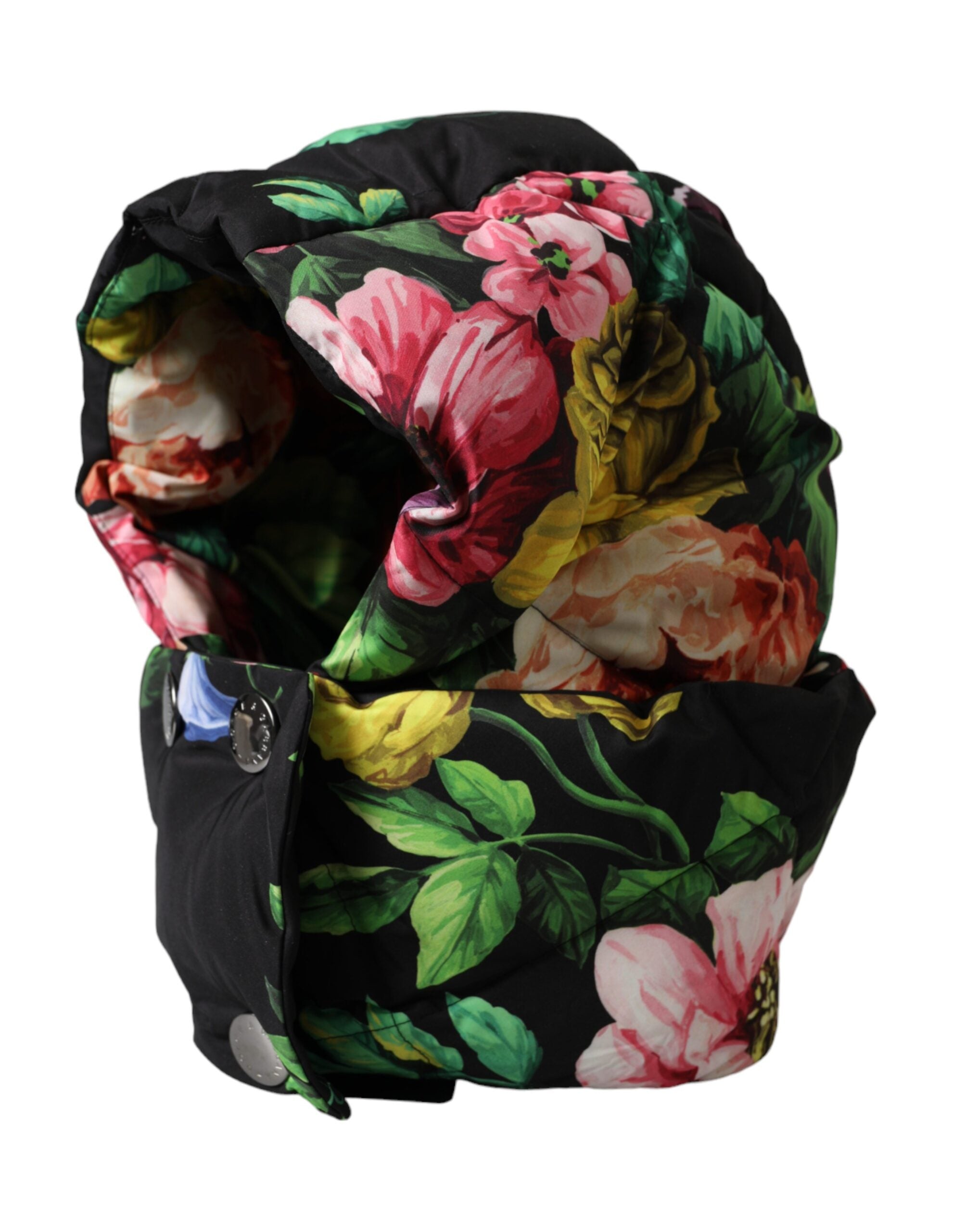 Dolce & Gabbana Floral Print Whole Head Wrap Black Hat Glam Steals