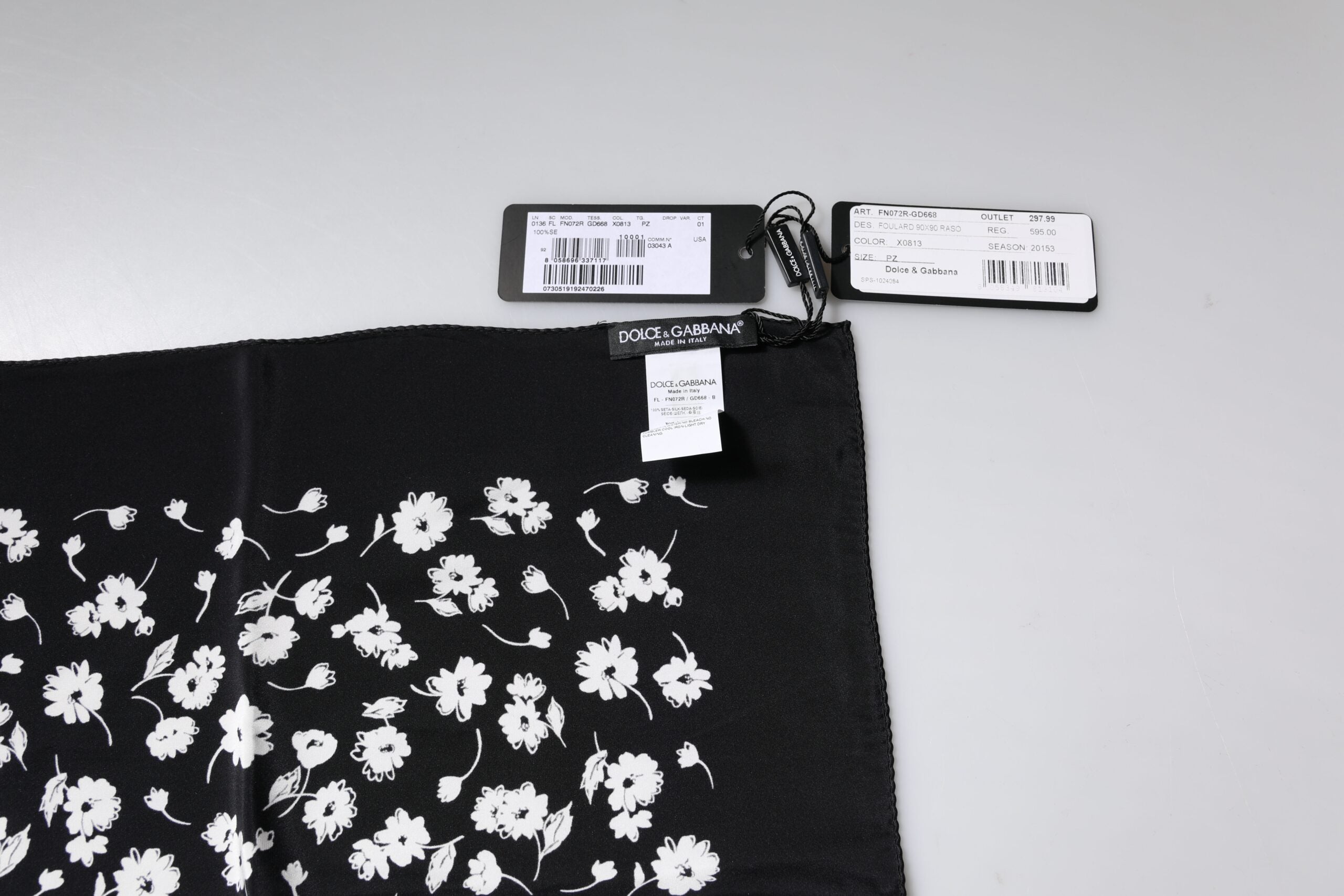 Dolce & Gabbana Floral Silk Square Wrap Shawl Black Scarf Glam Steals