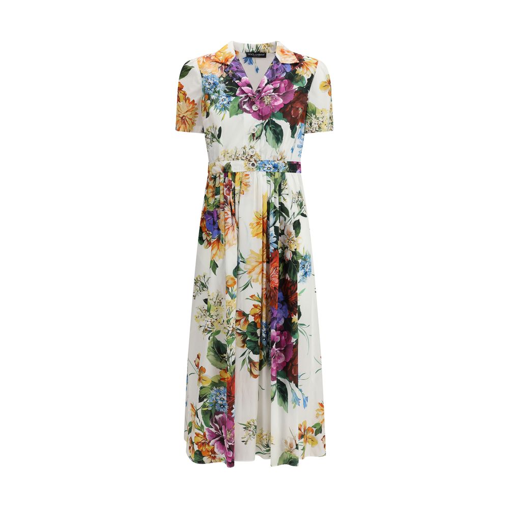 Dolce & Gabbana Flower Bouquet Print Chemisier Dress Glam Steals