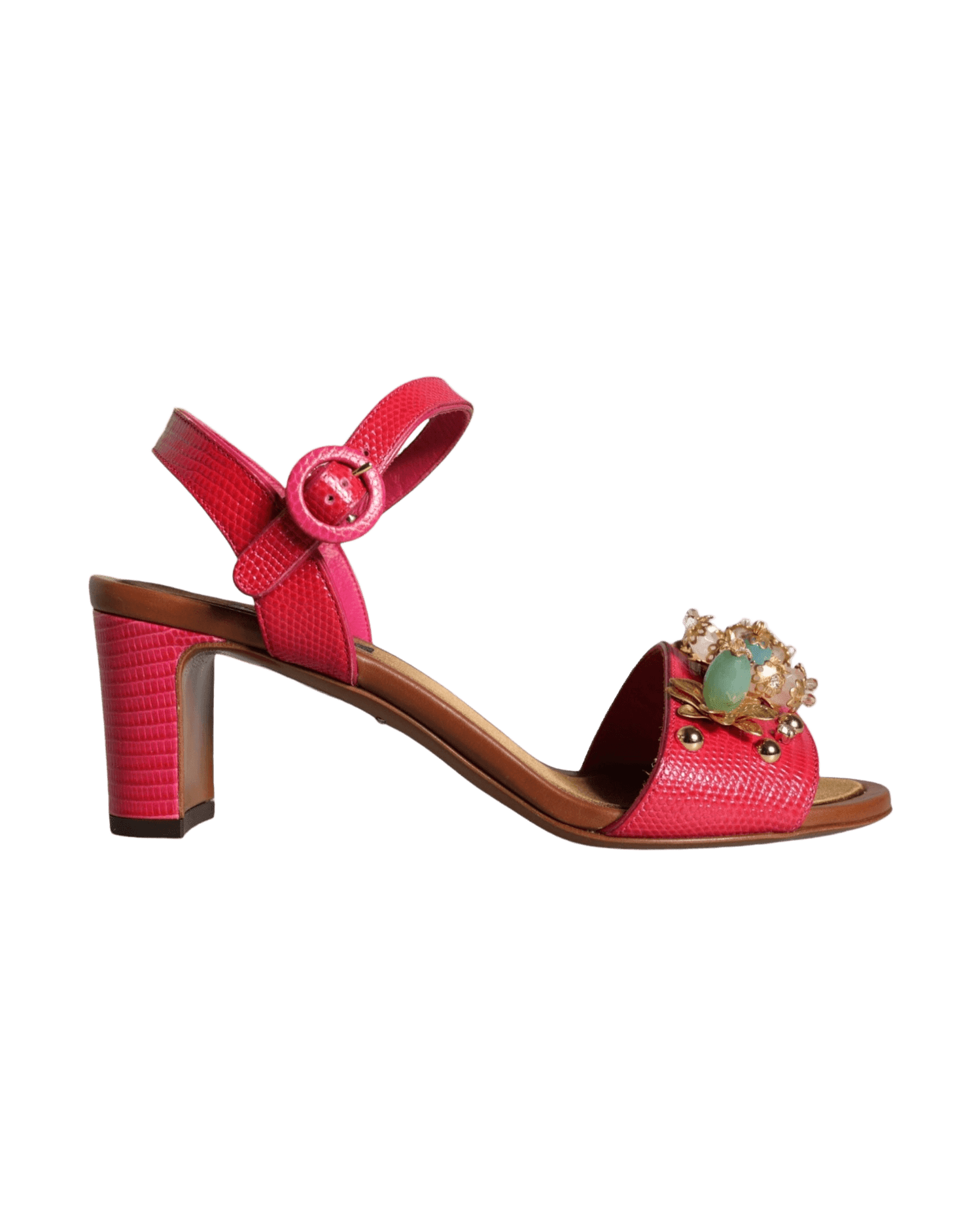 Dolce & Gabbana Fuchsia Leather Sandals Shoes Heels
