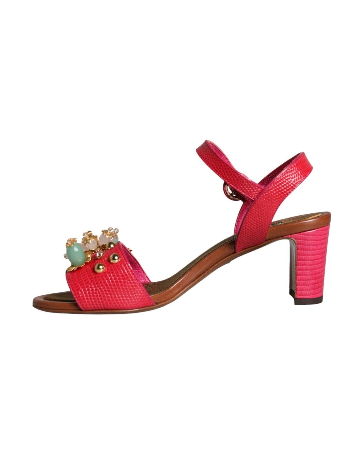 Dolce & Gabbana Fuchsia Leather Sandals Shoes Heels