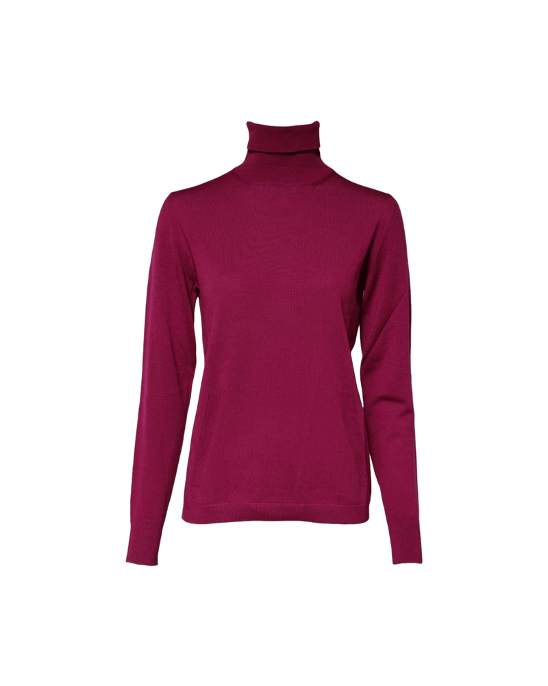 Dolce & Gabbana Fuchsia Wool Long Sleeves Turtleneck Sweater Glam Steals