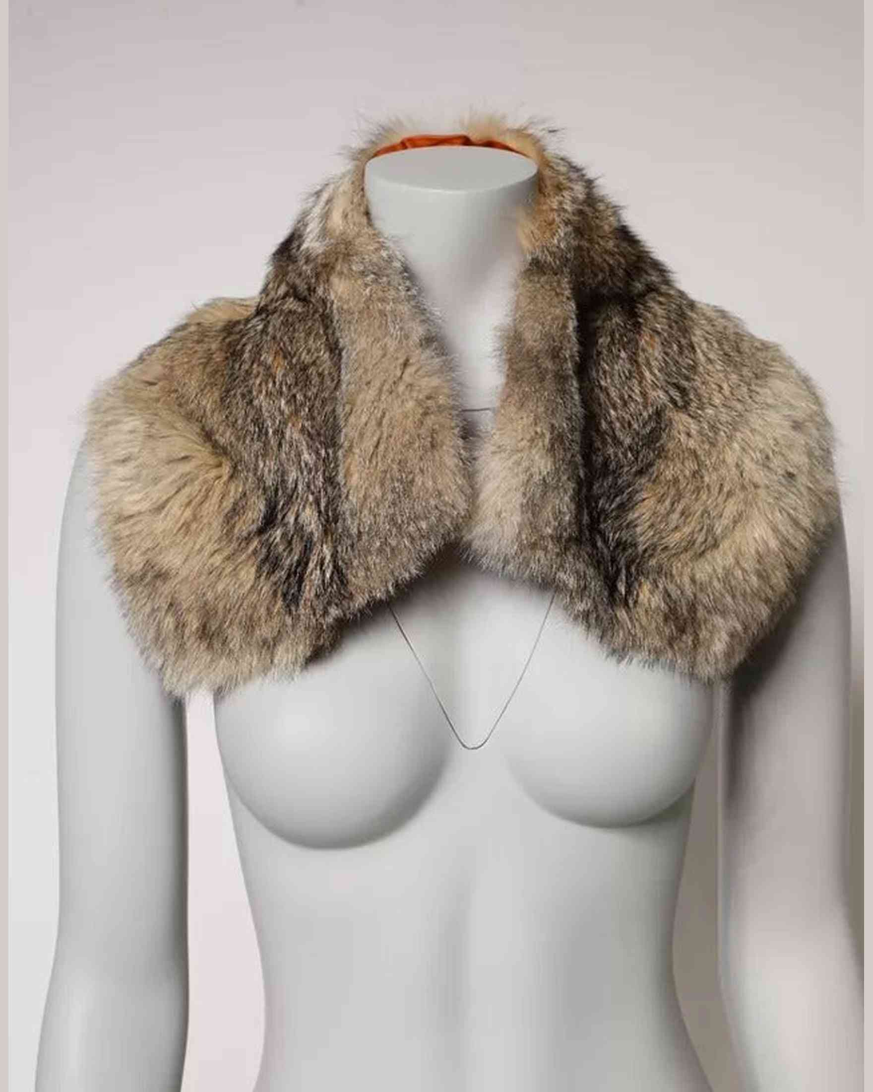 Dolce & Gabbana Fur Shoulder Collar Neck Wrap Brown Scarf Glam Steals