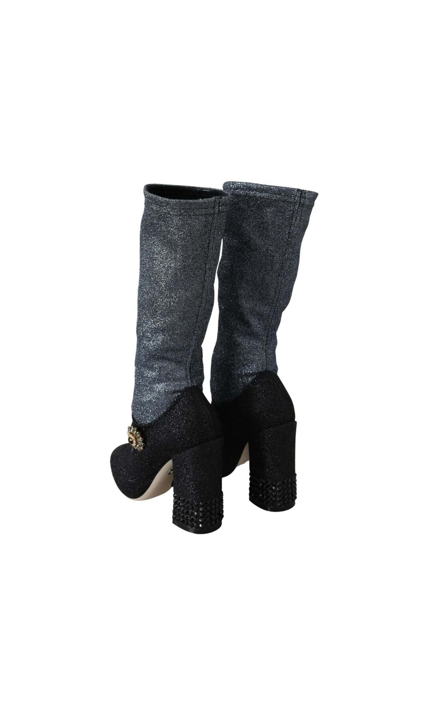 Dolce & Gabbana Glamorous Crystal-Embellished Booties Glam Steals