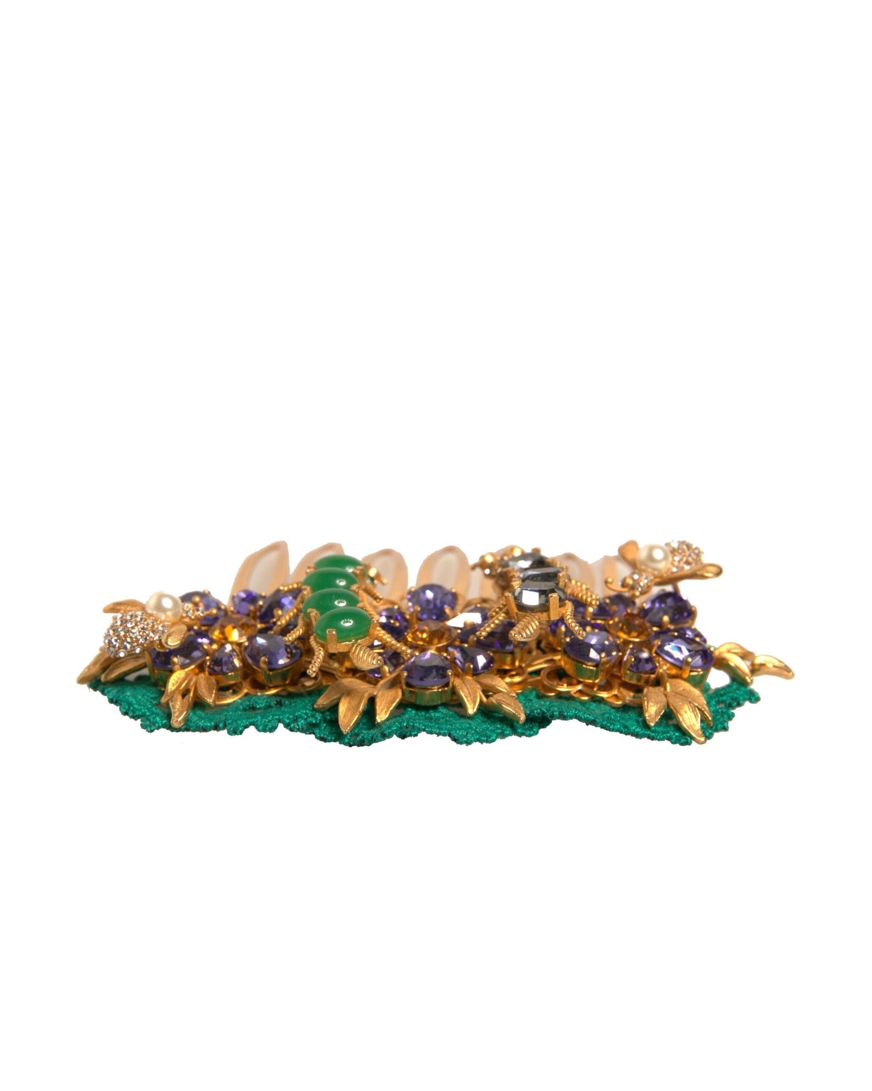 Dolce & Gabbana Gold Brass Crystals Hair Stick Comb Glam Steals