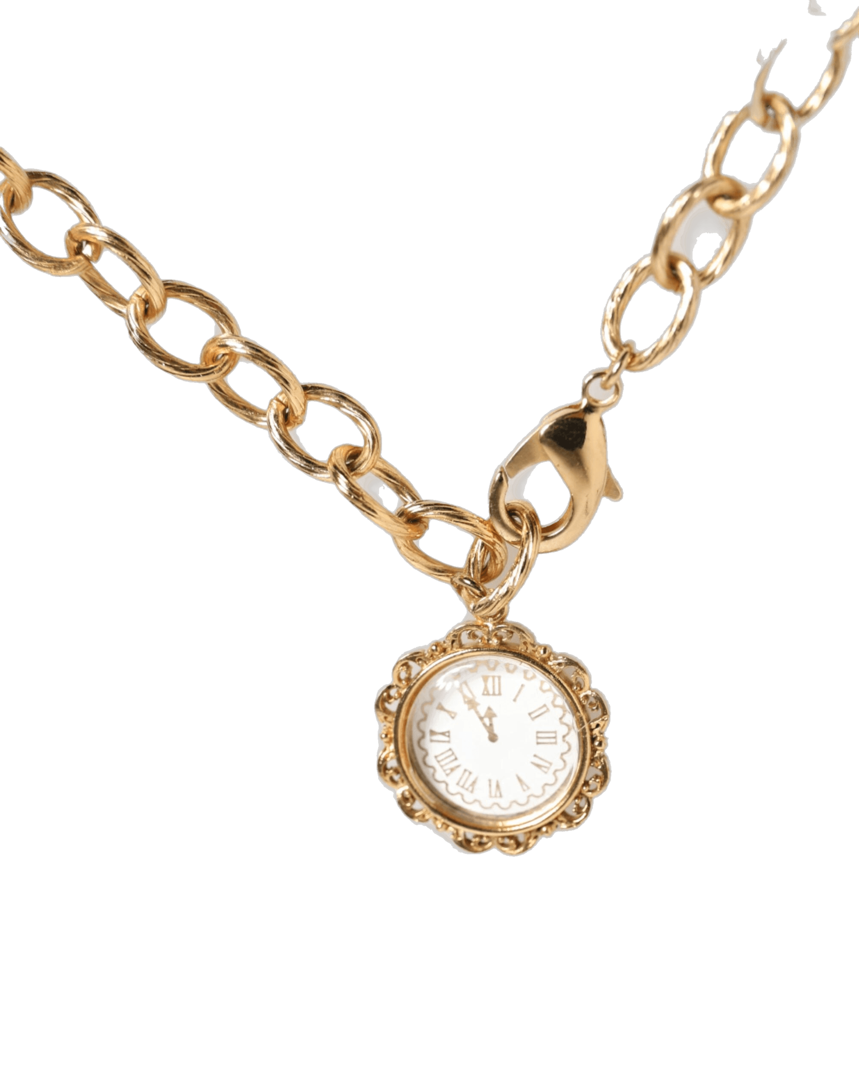 Dolce & Gold Gabbana Crystal Clock Pendant Statement Jewelry Necklace Glam Steals