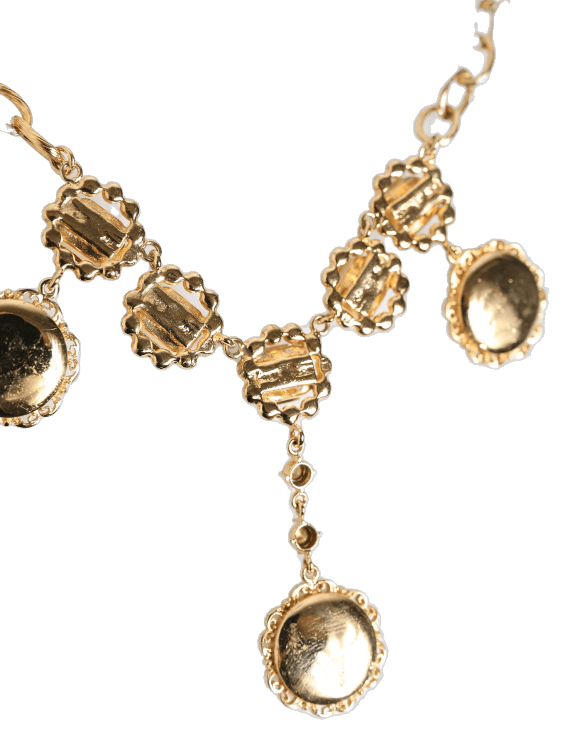 Dolce & Gabbana Gold Crystal Clock Pendant Statement Jewelry Necklace Glam Steals