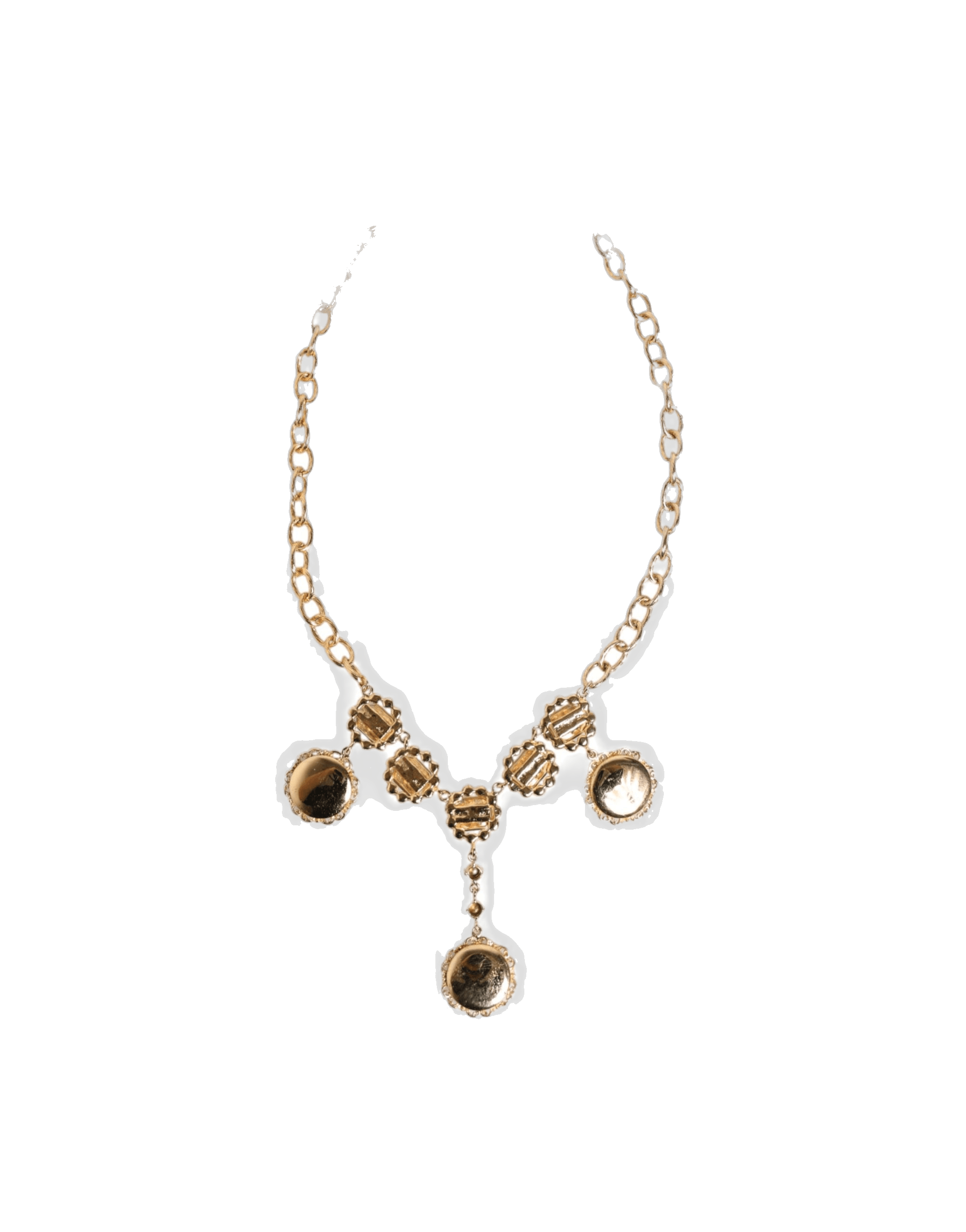 Dolce & Gabbana Gold Crystal Clock Pendant Statement Jewelry Necklace Glam Steals