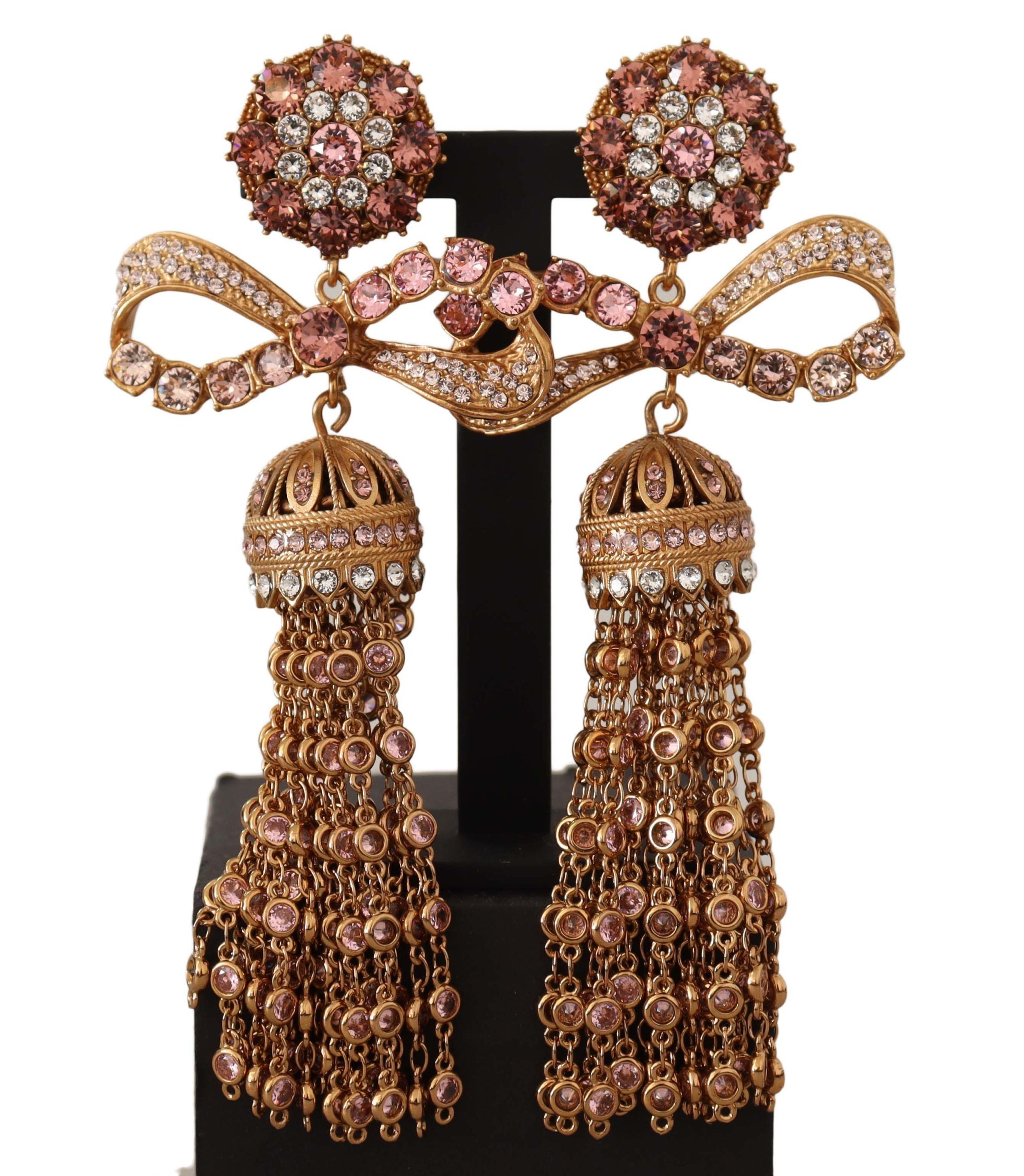 Dolce & Gabbana Gold Elegant Antique Bow Earrings Glam Steals