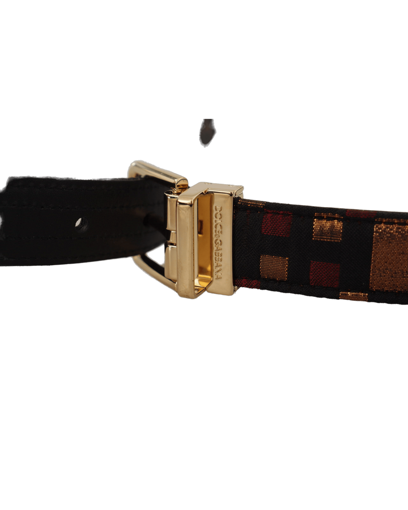 Dolce & Gold Gabbana Leather Jacquard Metal Buckle Belt Glam Steals