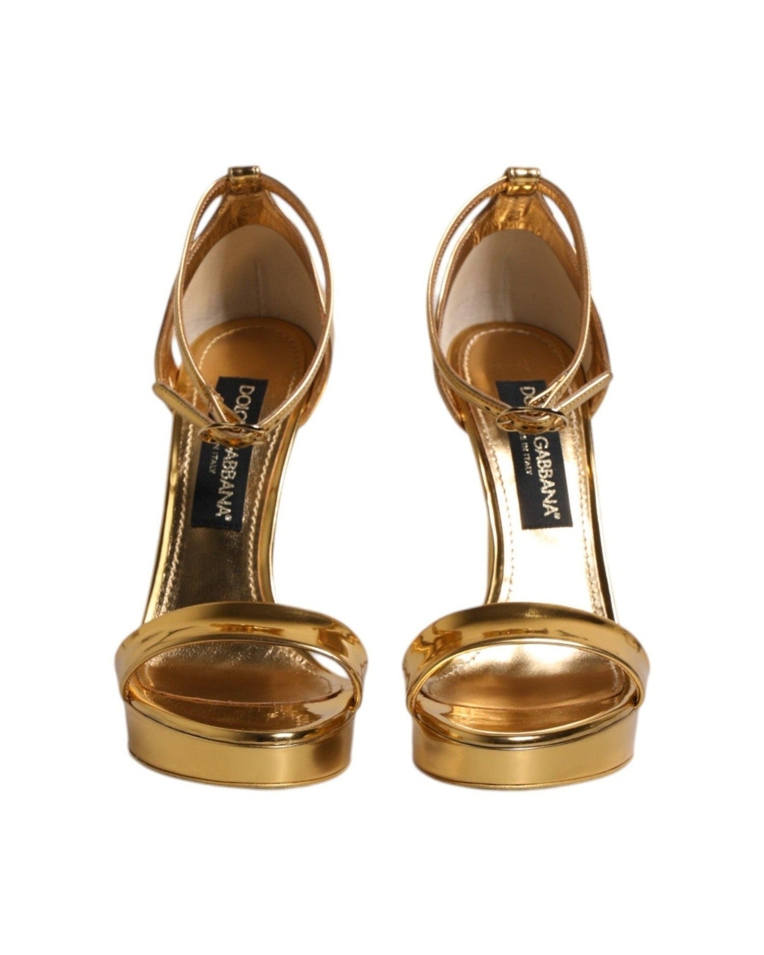 Dolce & Gabbana Gold Leather Platform Keira Sandals Shoes Glam Steals