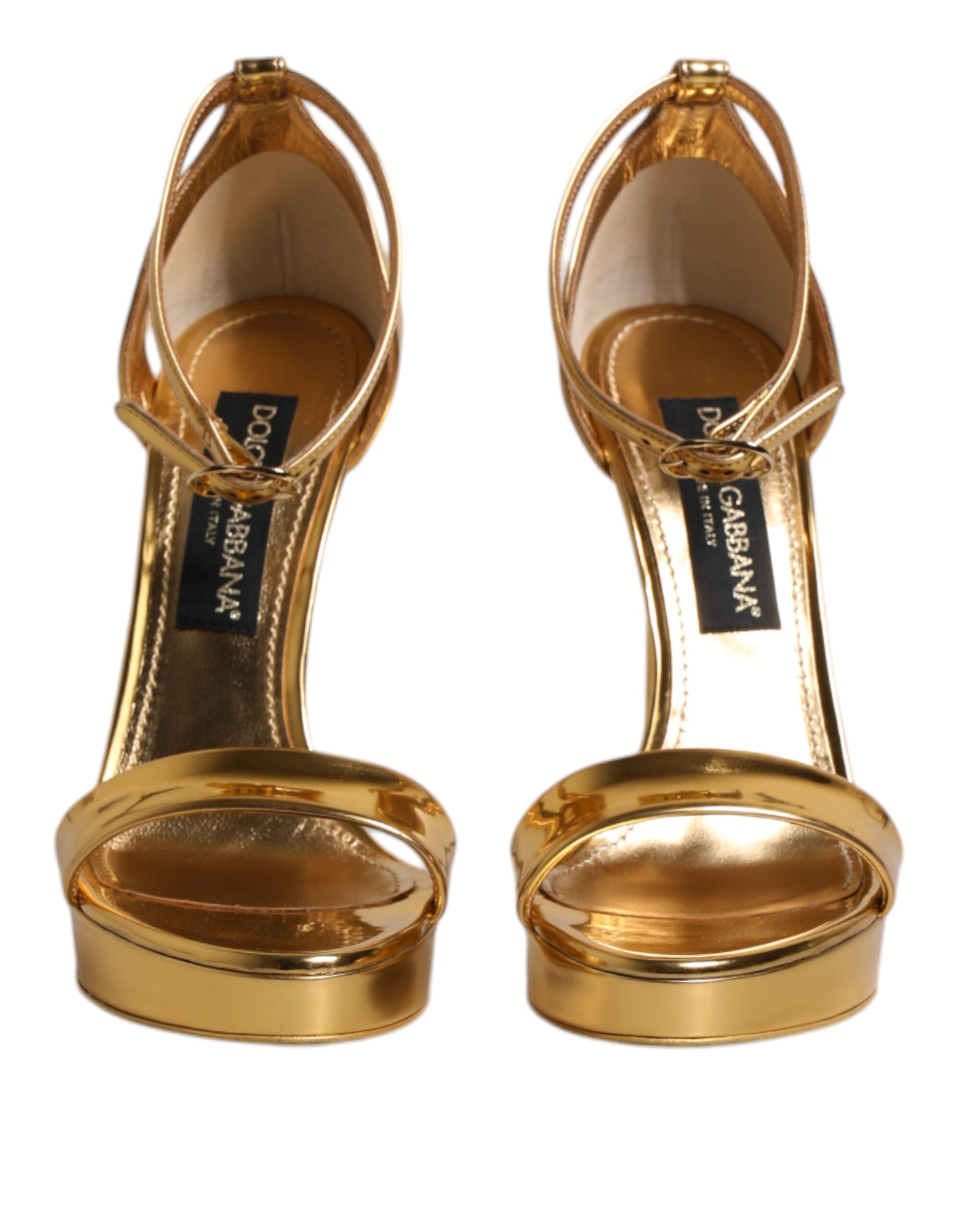 Dolce & Gabbana Gold Leather Platform Keira Sandals Shoes Glam Steals