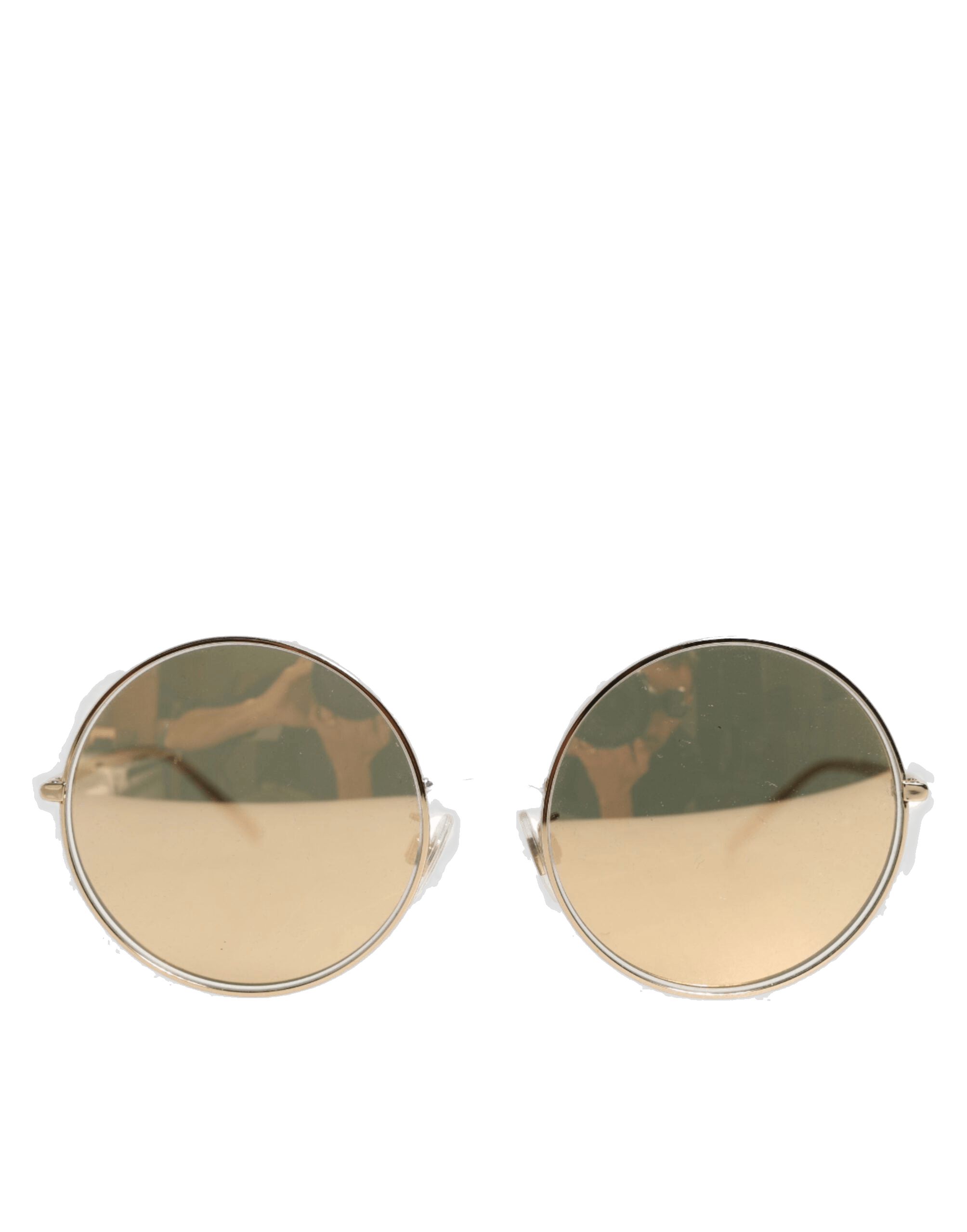 Dolce & Gabbana Gold Metal Round Shades Eyewear Sunglasses Glam Steals