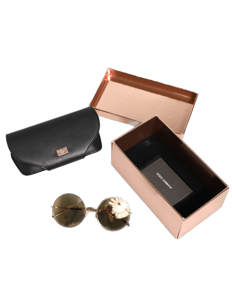 Dolce & Gold Gabbana Metal Round Shades Eyewear Sunglasses Glam Steals