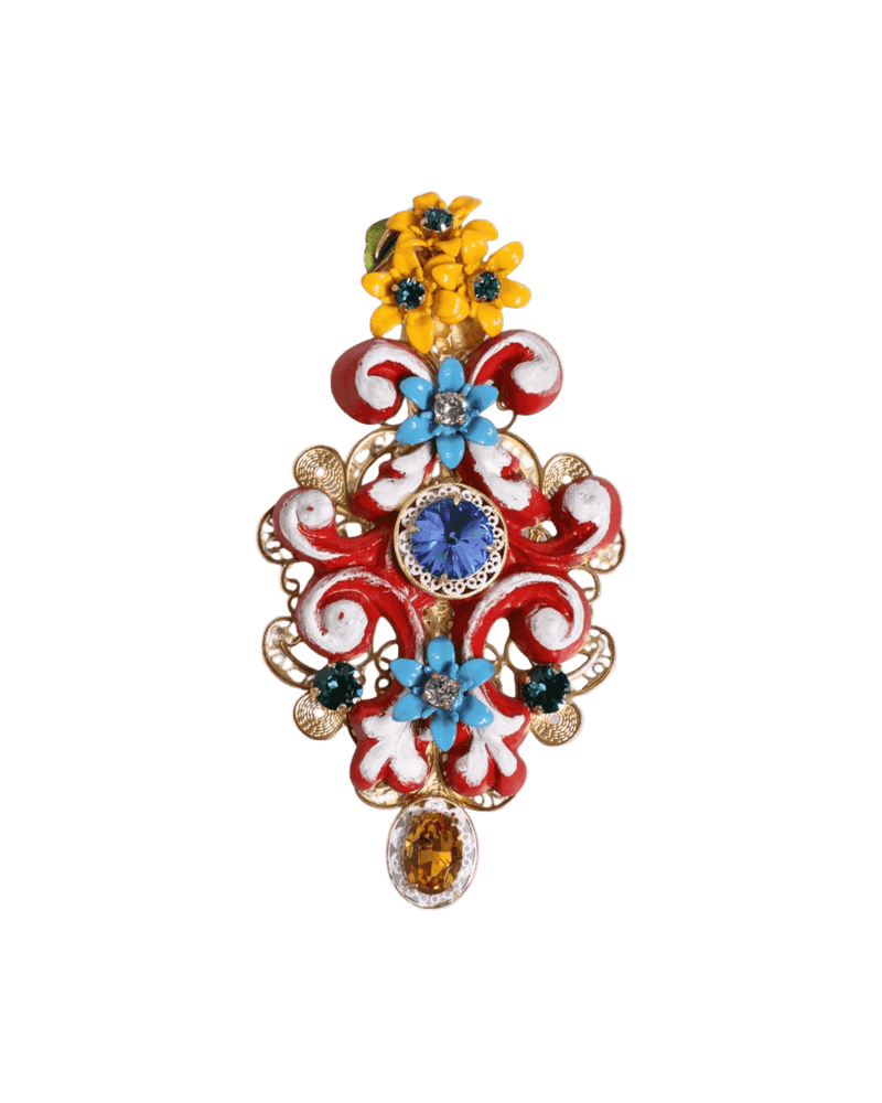 Dolce & Gold Gabbana Spring Carretto Brass Crystal Hair Clip Glam Steals