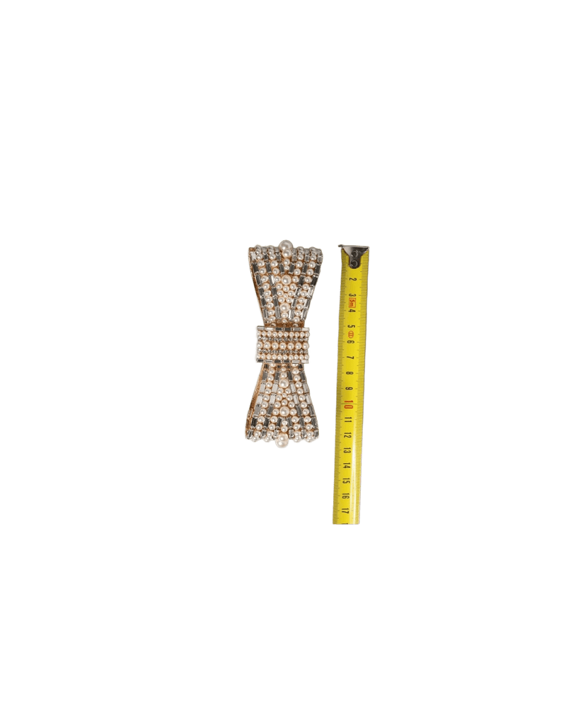 Dolce & Gold Gabbana Tone Brass Bow Crystal Fauxpearl Embellished Brooch Glam Steals