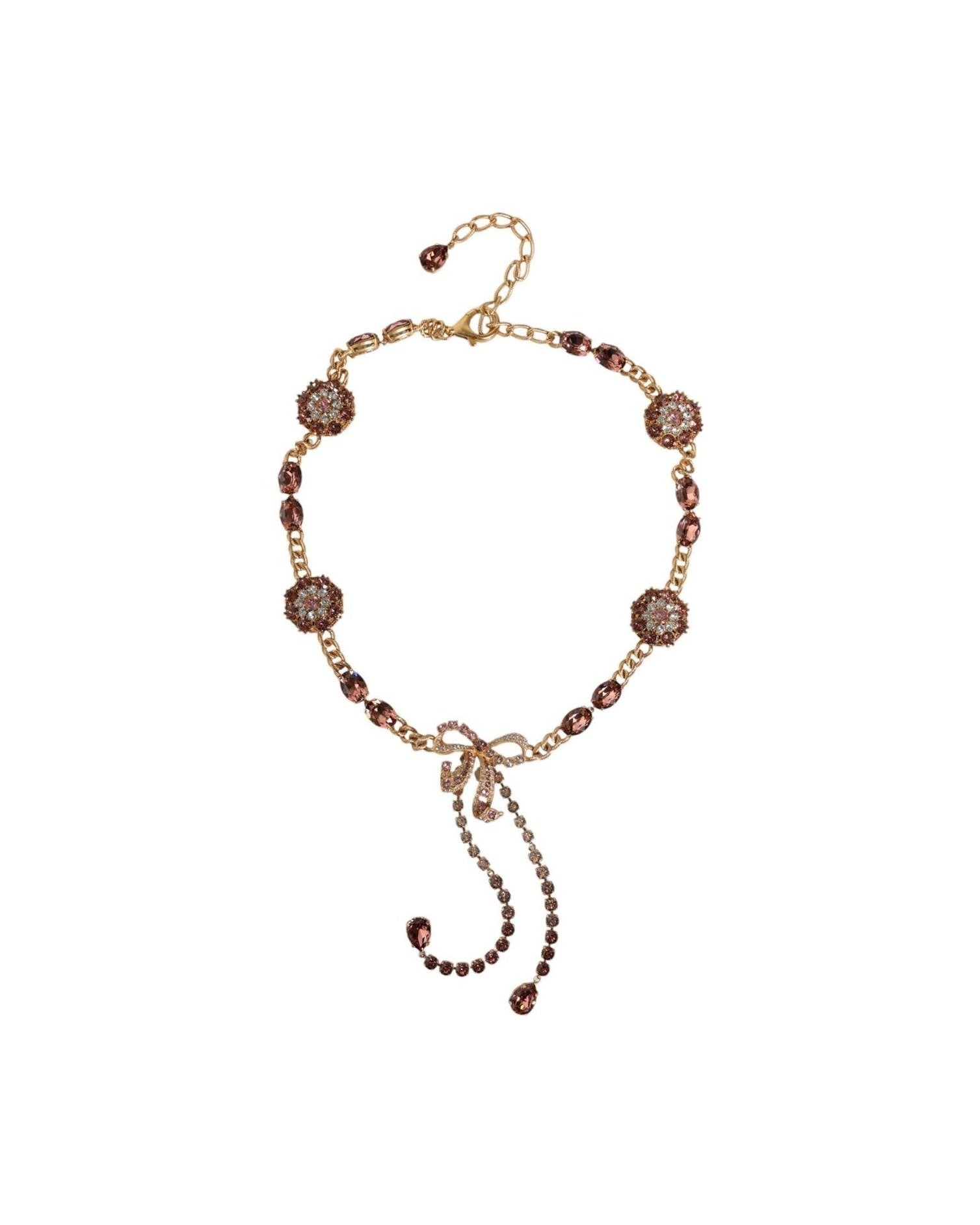 Dolce & Gabbana Tone Brass Crystal Embellished Gold Belt Glam Steals