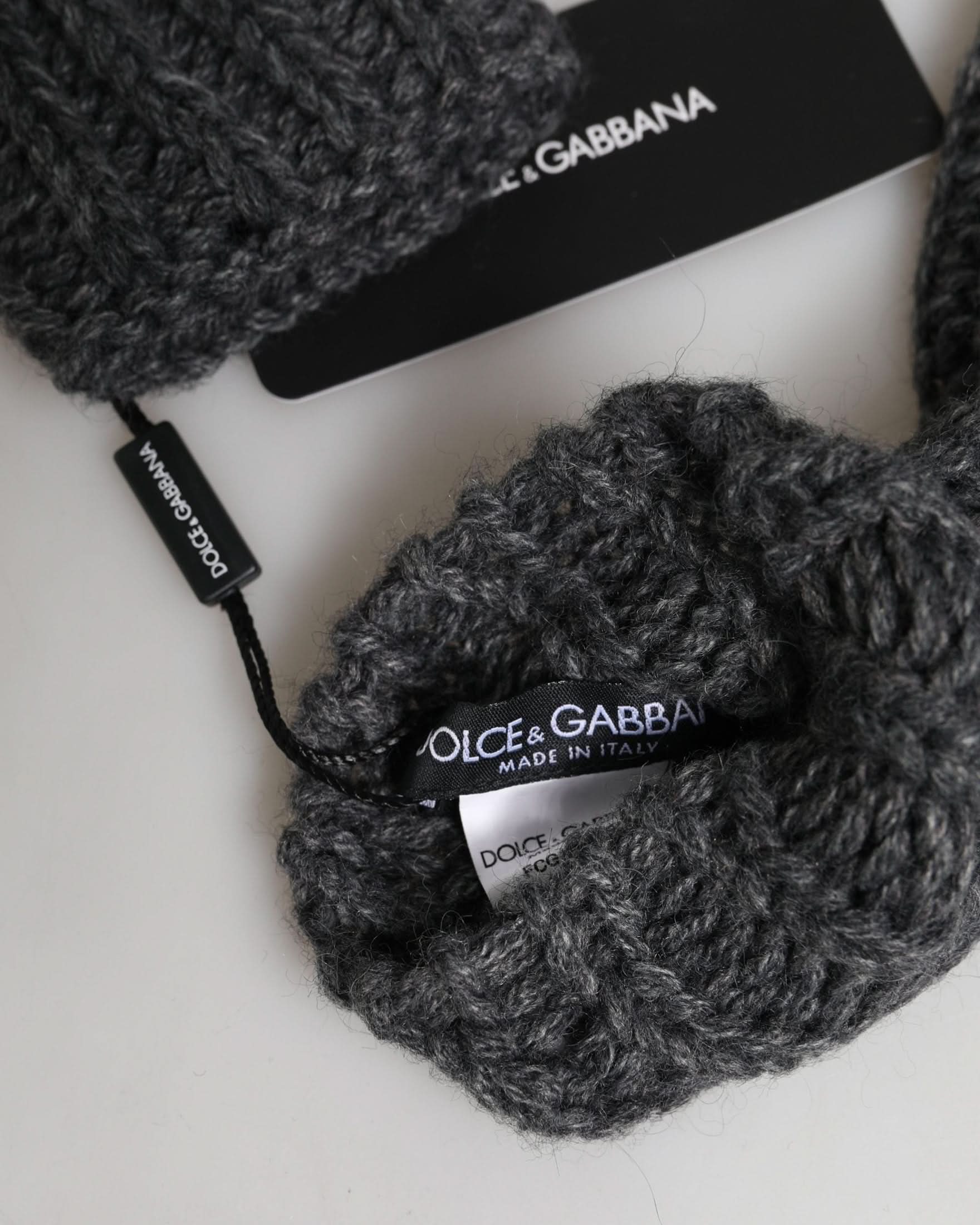 Dolce & Gabbana Gray Acrylic Knitted Fingerless Arm Warmer Gloves 