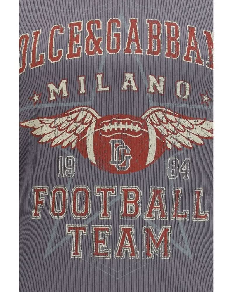 Dolce & Gabbana Gray Cotton Top 
