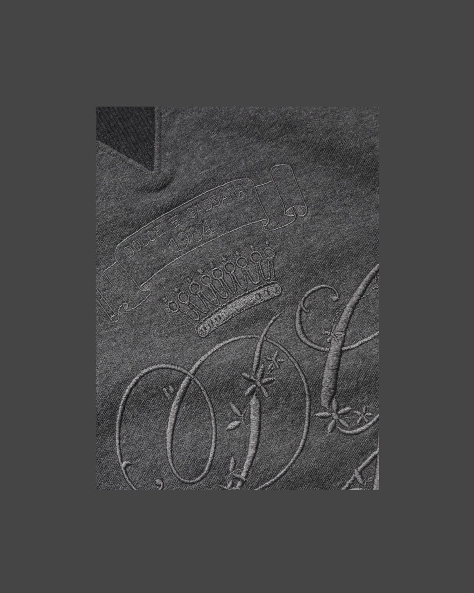 Dolce & Gabbana Gray Dg Logo Embroidered Pullover Sweater Sweaters