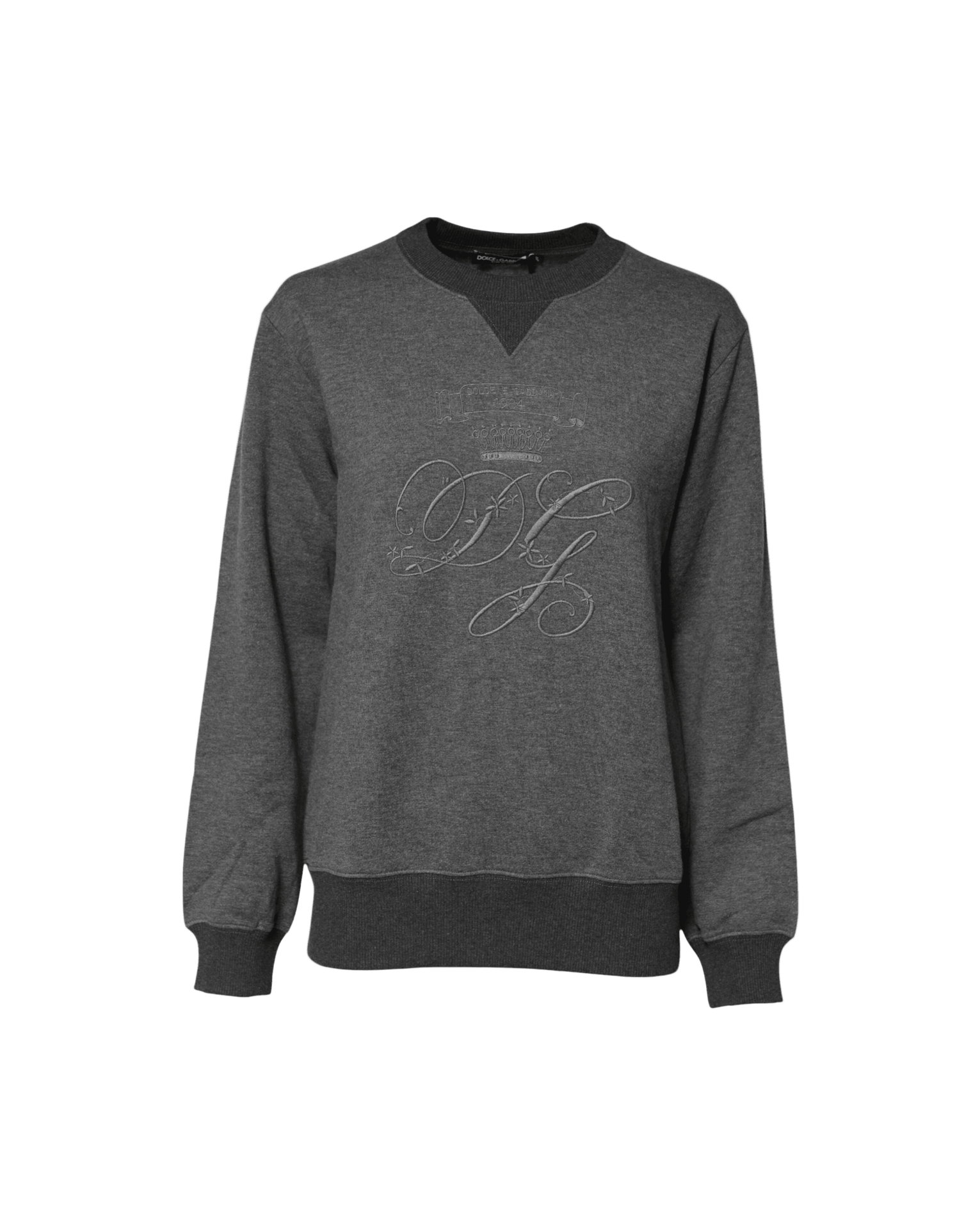 Dolce & Gabbana Gray Dg Logo Embroidered Pullover Sweater Glam Steals